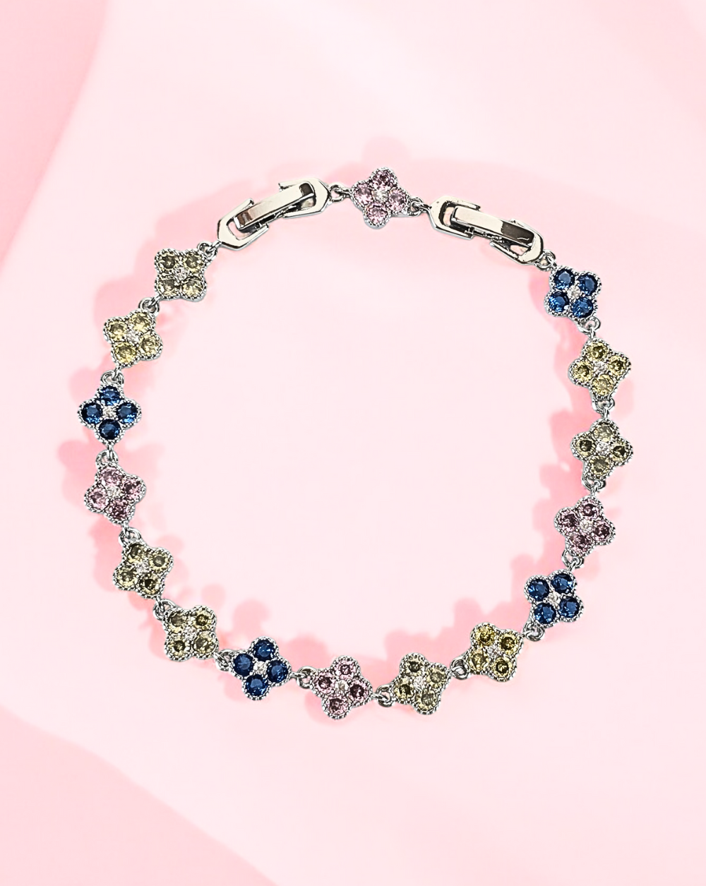 Zapestnica s cirkoni FLORAL | Silver