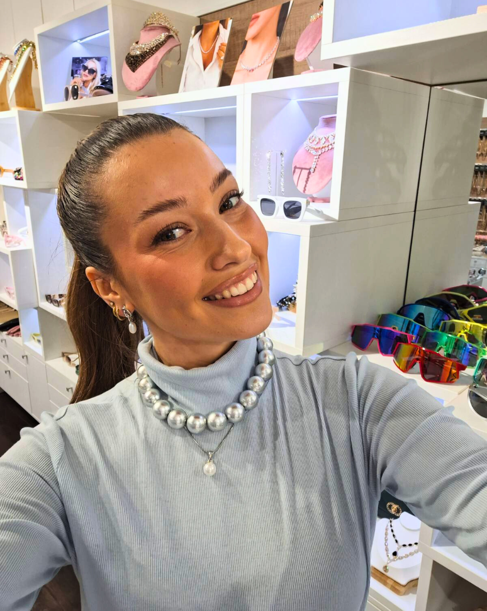 Modna verižica BIG PEARLS | Metalic