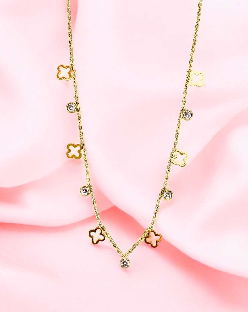 Modna verižica CLOVER CRYSTAL CHARM