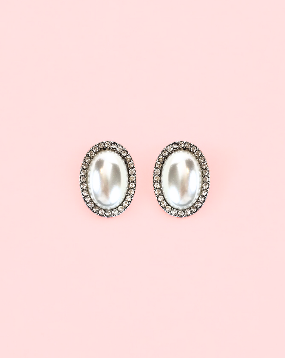 Clip-On earrings ZIRCON PEARL
