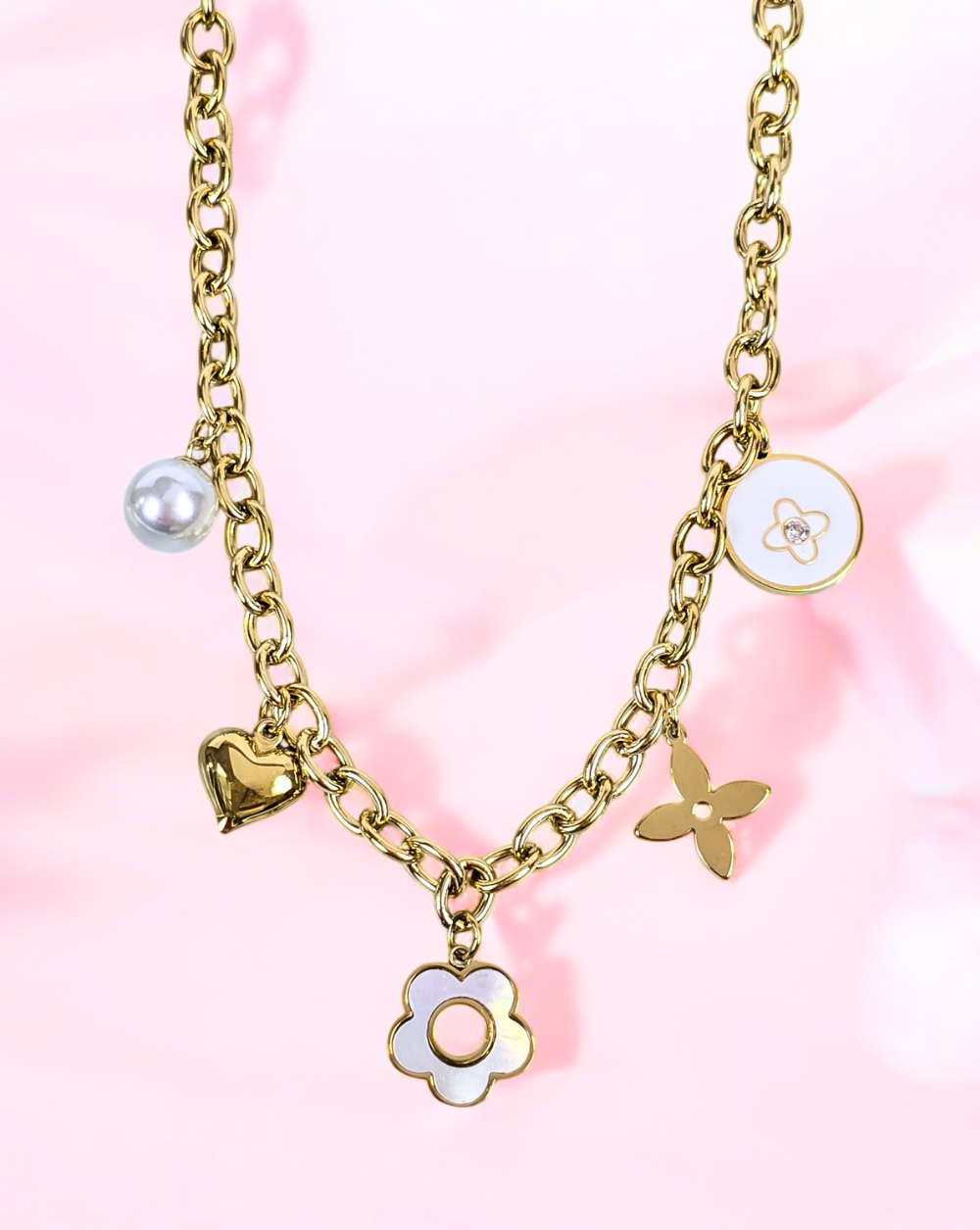 Modische Halskette FLOWER CHARM