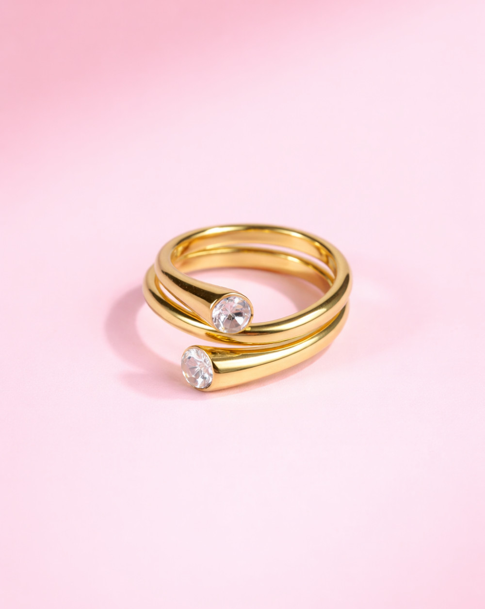 Ring SWIRL Ring with a twisted design and crystals — Patrizia Ljubljana