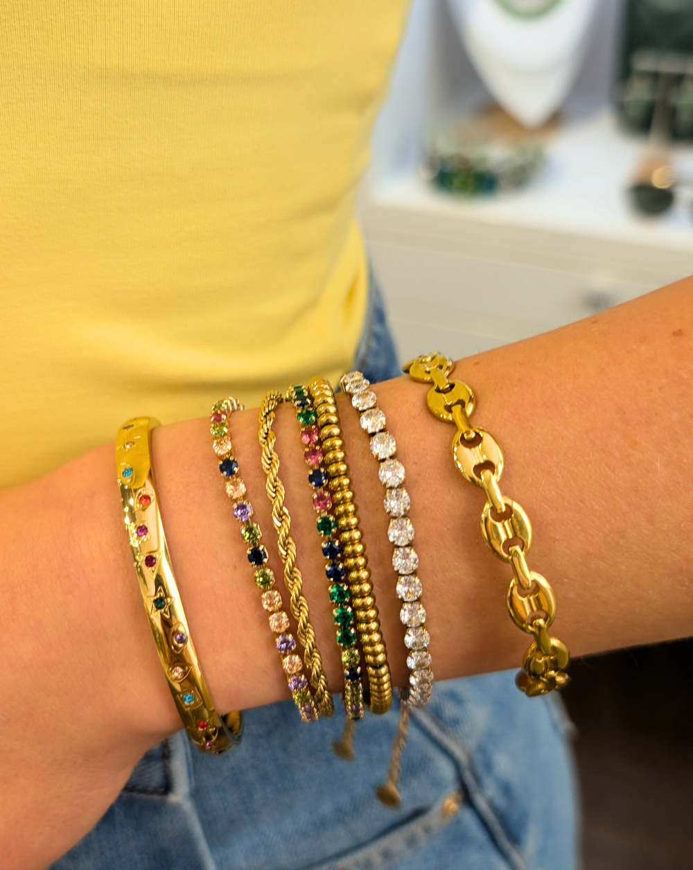 Stack of Patrizia Ljubljana bracelets