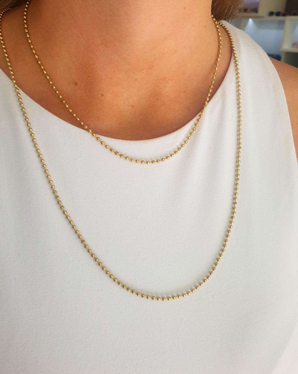 Halskette Dünne Mode mit Perlen | Gold