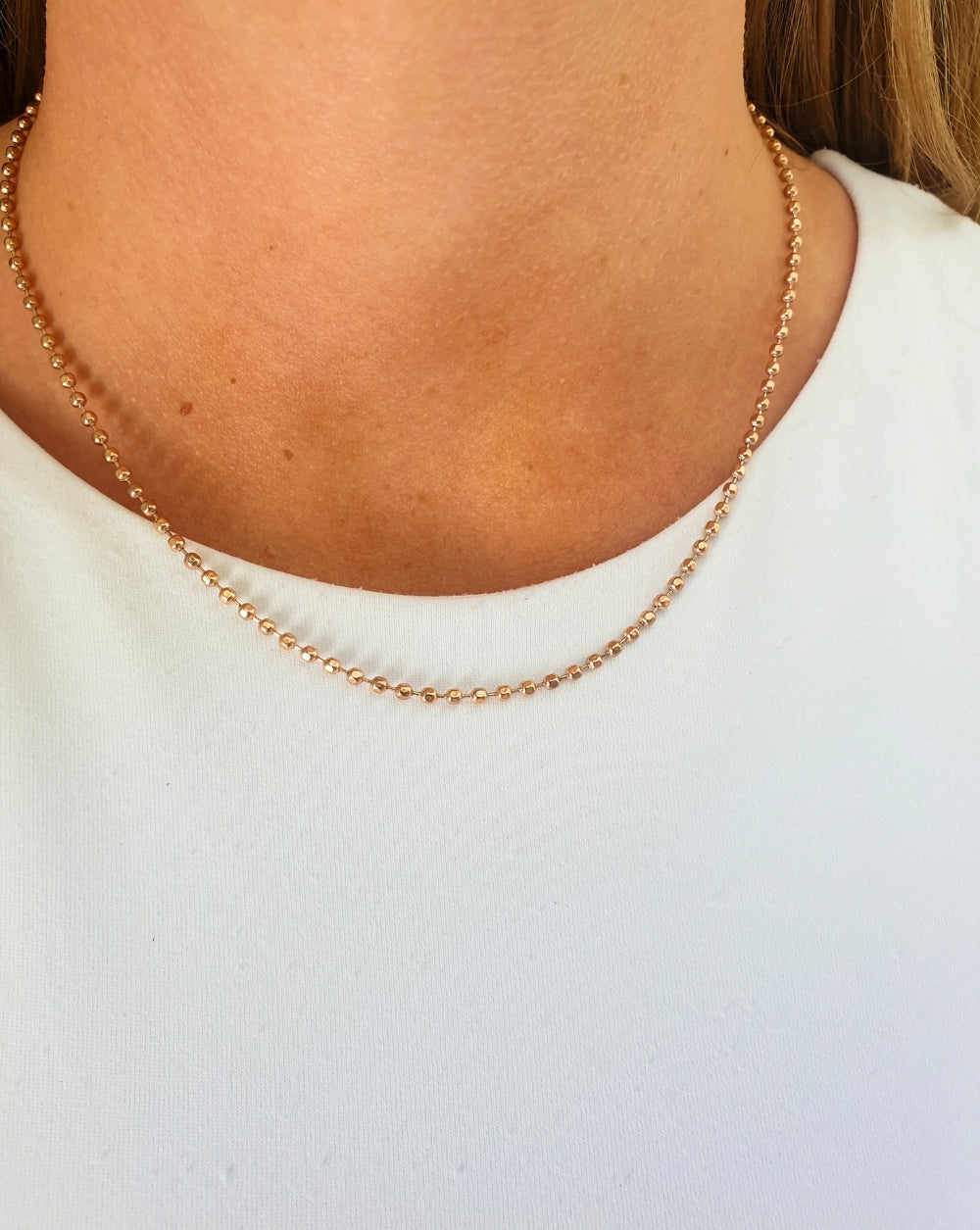 Halskette Dünne Mode mit Perlen | Roségold