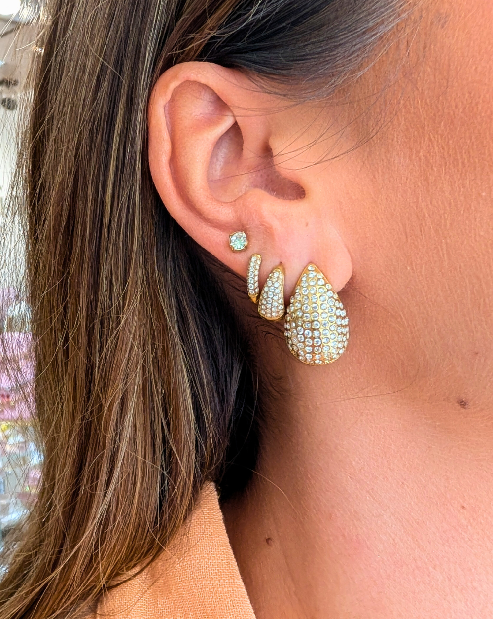 Naušnice CHUNKY DROP Kristali PATRIZIA LJUBLJANA