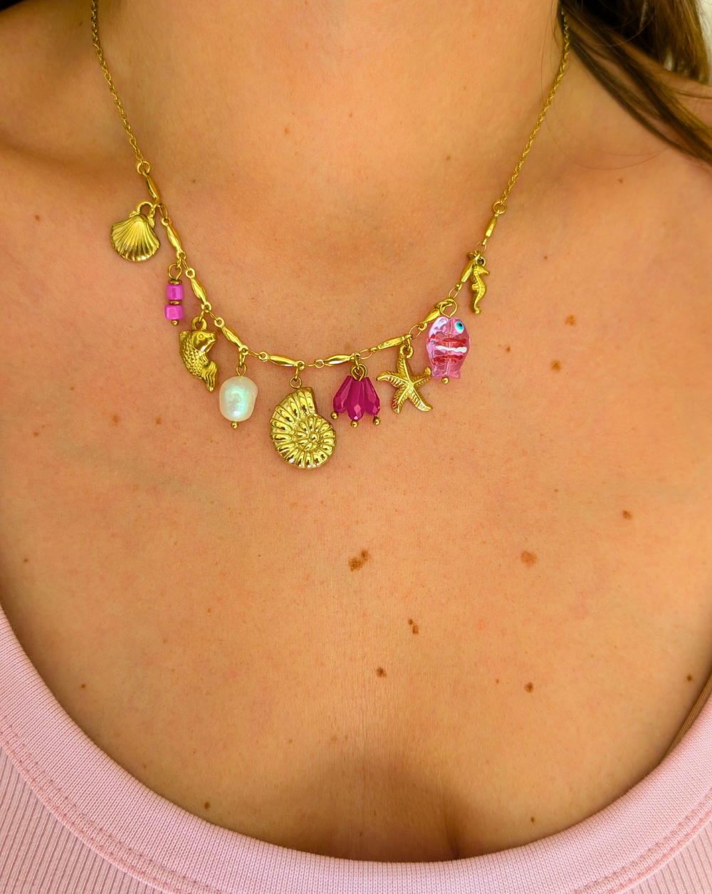 Halskette OCEAN CHARM PATRIZIA LJUBLJANA PINK