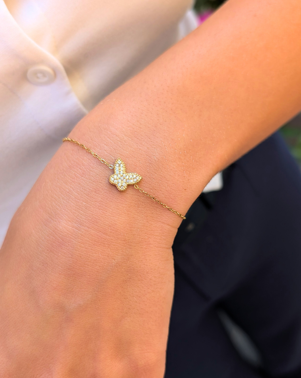 Armband BUTTERFLY CRYSTAL mit glitzerndem Schmetterling - Trgovina Patrizia Ljubljana