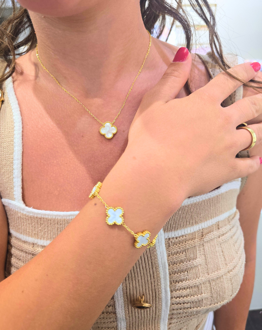 Armband CHIC CLOVER Weiß Patrizia Ljubljana