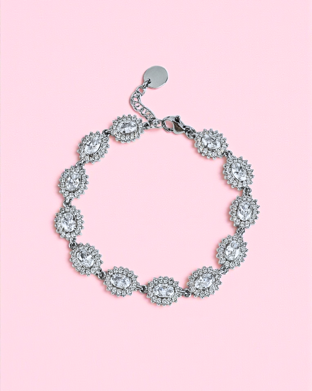 Zapestnica KATE iz nerjavečega jekla s prefinjenimi kristali v vintage stilu. Trgovina Patrizia Ljubljana