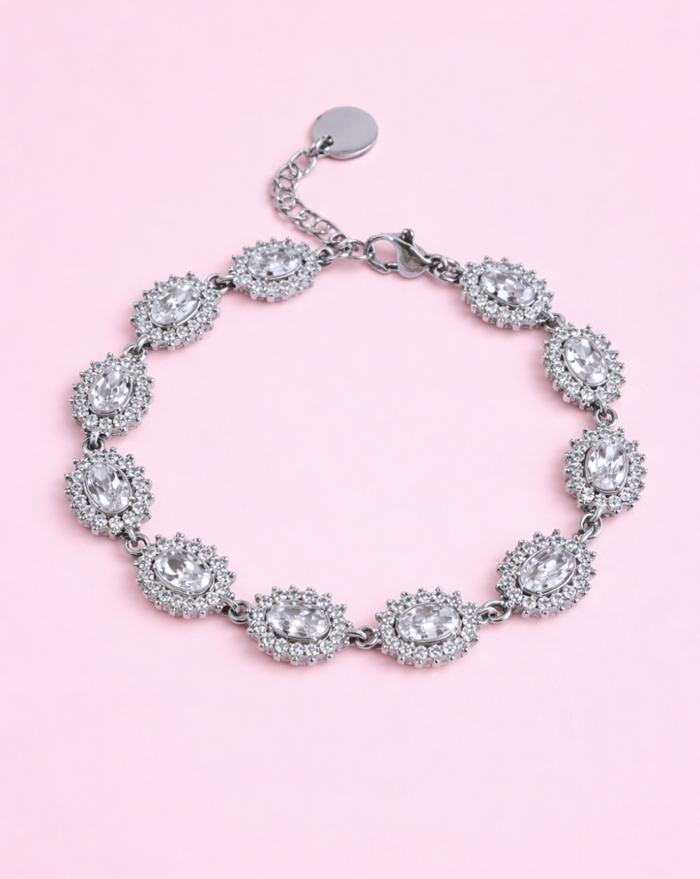 Zapestnica KATE iz nerjavečega jekla s prefinjenimi kristali v vintage stilu. Trgovina Patrizia Ljubljana