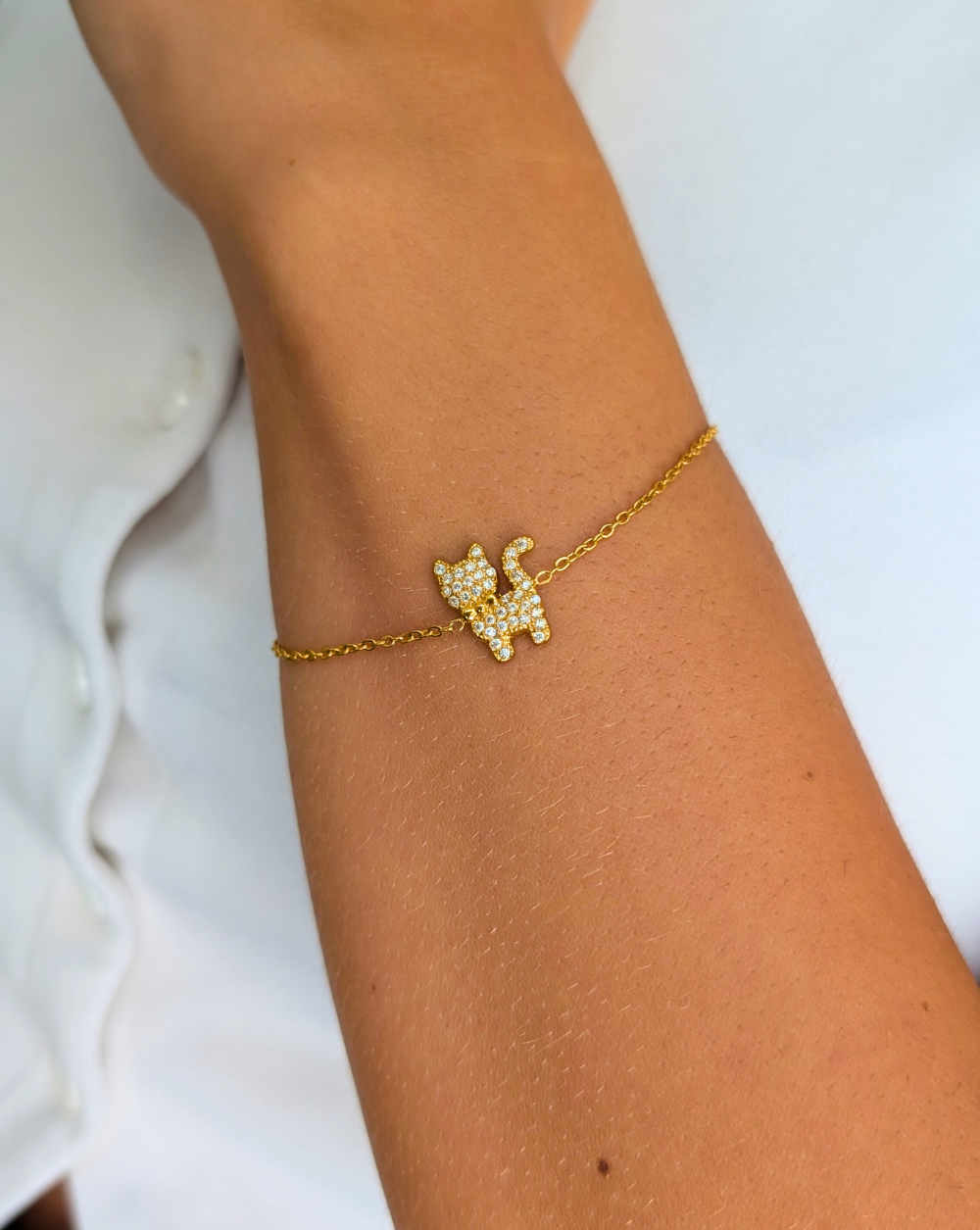 Armband KITTEN mit Kätzchenanhänger und Kristallen - Trgovina Patrizia Ljubljana