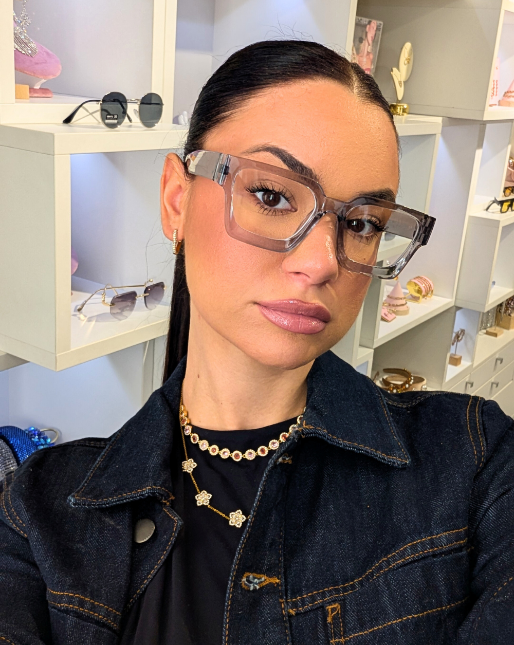 Blue light glasses , transparent blue light glasses, oversized frame, Patrizia Ljubljana