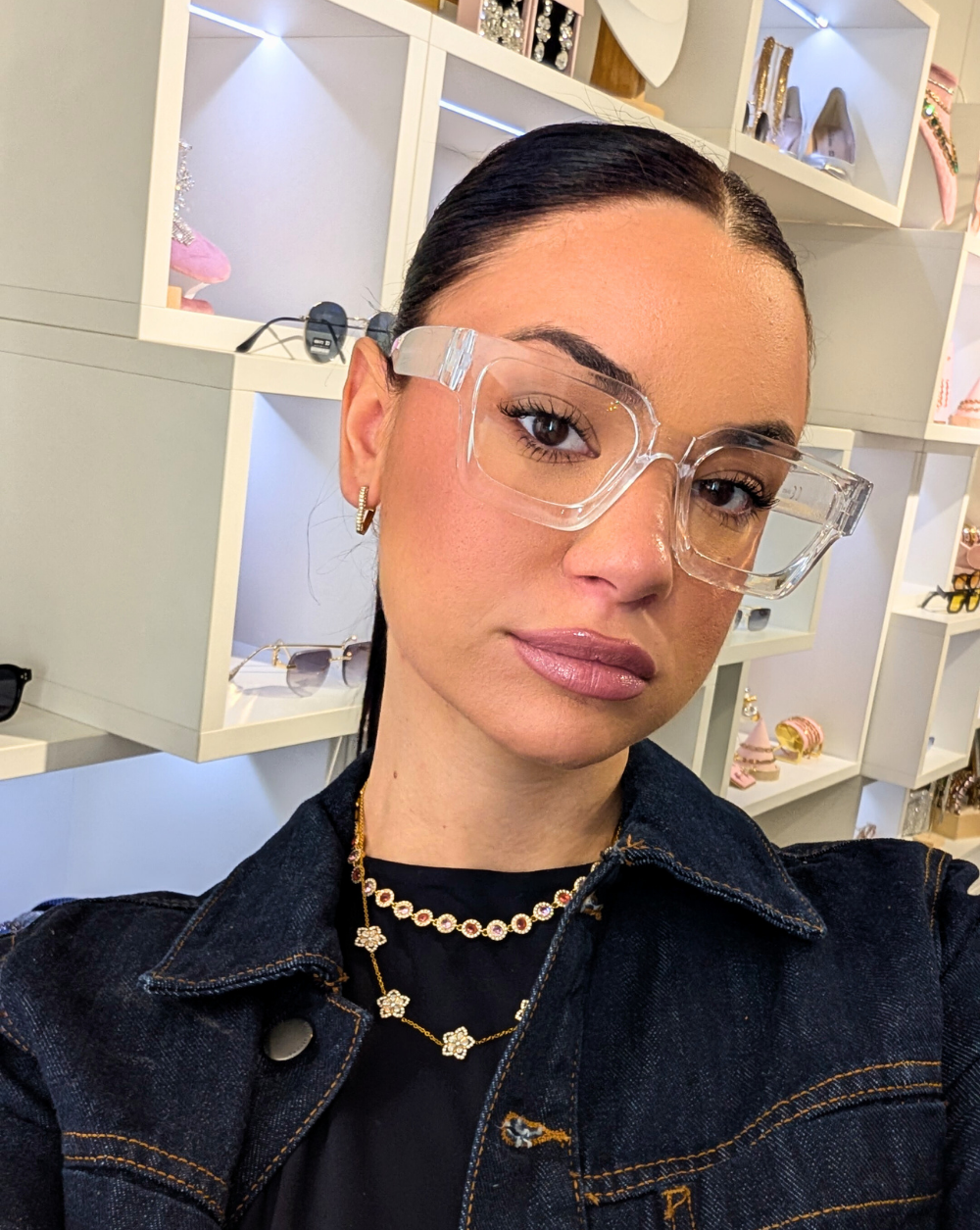 Blue light glasses , transparent blue light glasses, oversized frame, Patrizia Ljubljana