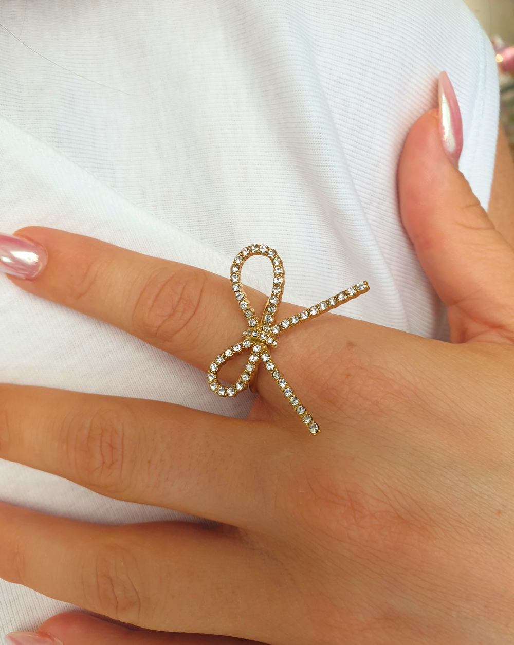 Ring SCHLEIFE mit Zirkonia