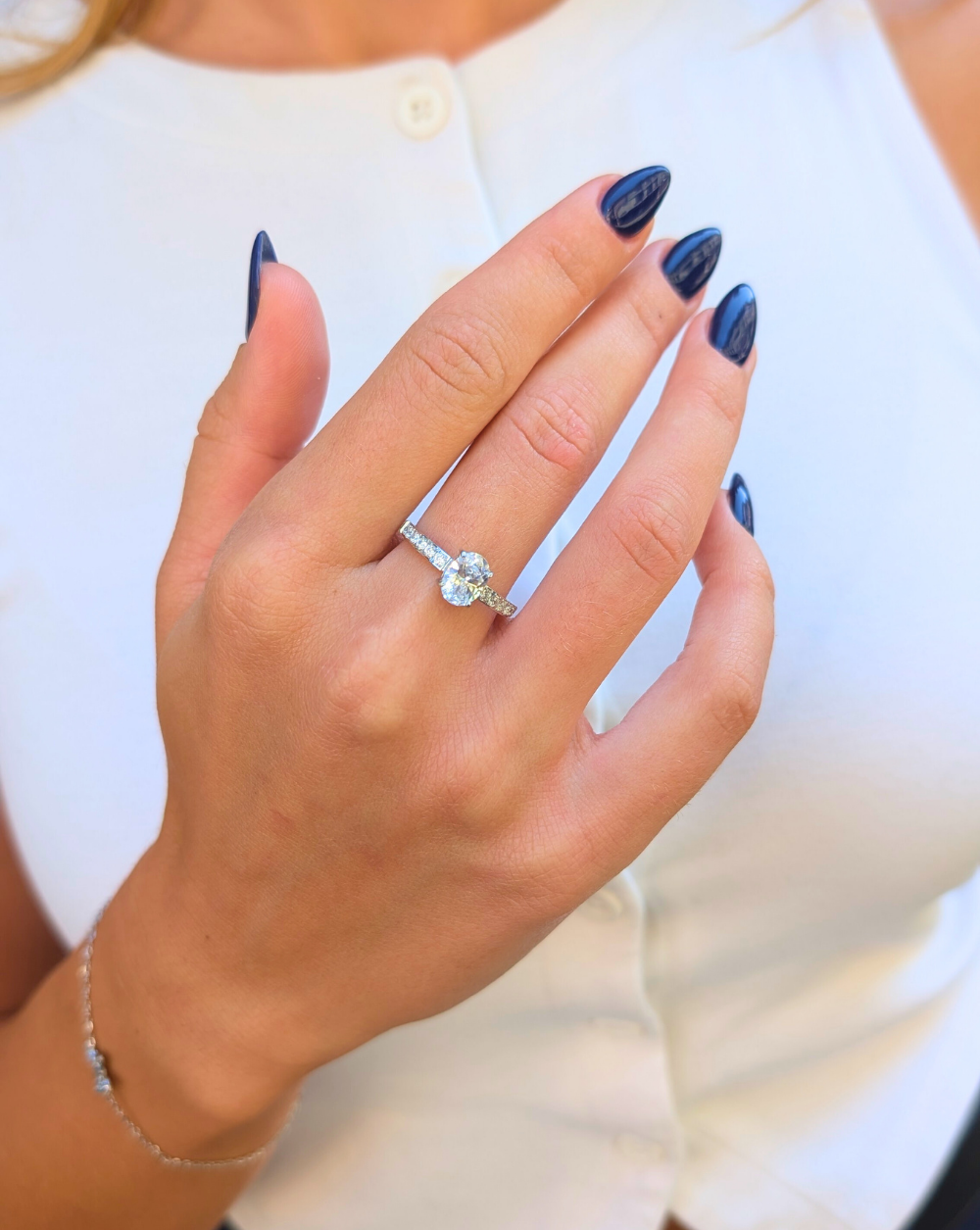 Ring SPARKLE stainless steel Ring with a sparkling engagement stone on the hand – Trgovina Patrizia