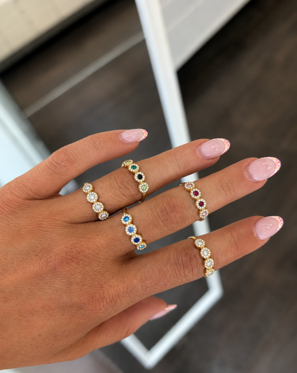 Gold ROYAL " Ring " made of stainless steel with sparkling crystals – Trgovina Patrizia Ljubljana.