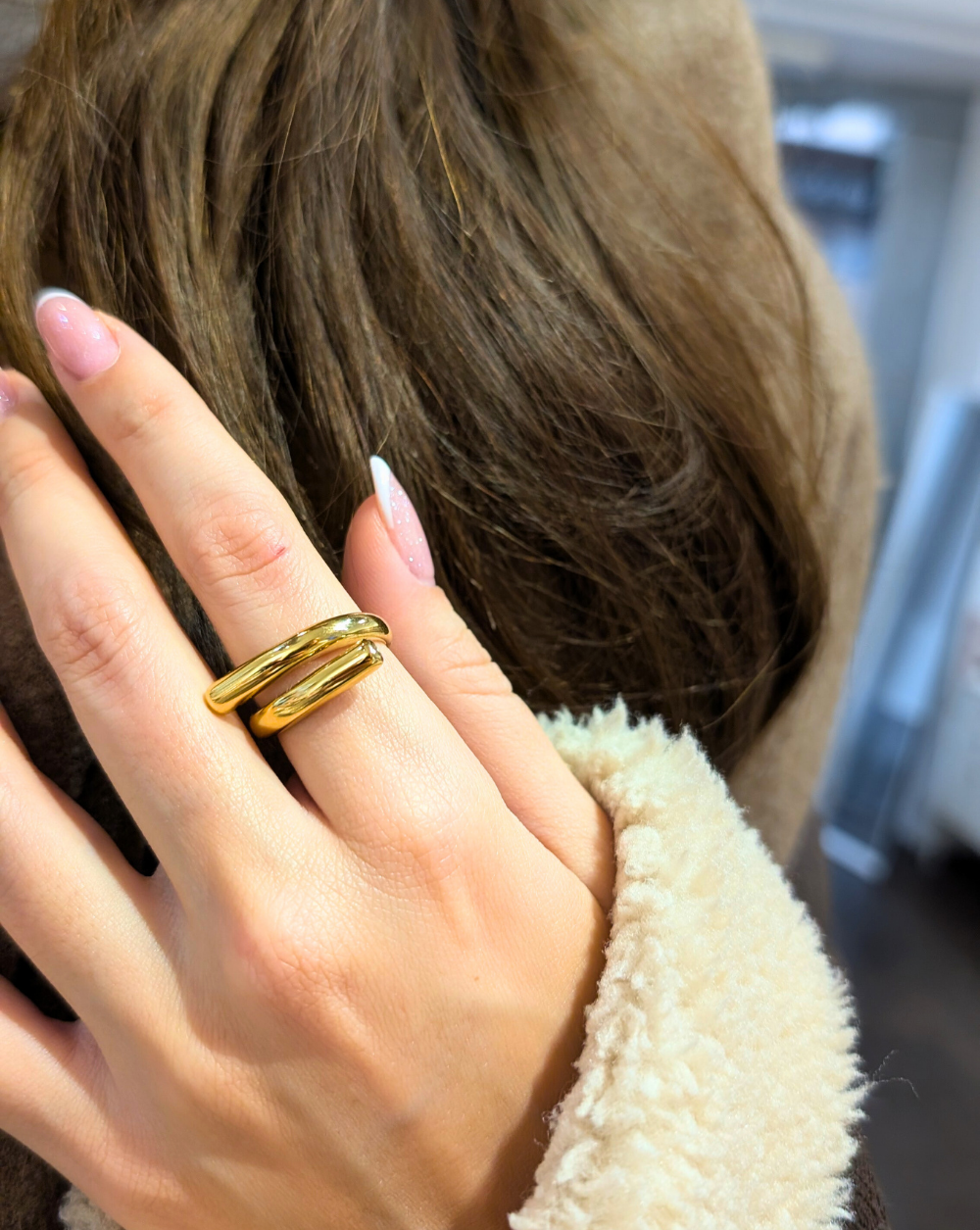 Ring TWIST stainless steel Ring with a soft intertwined double design on the hand – Trgovina Patrizia