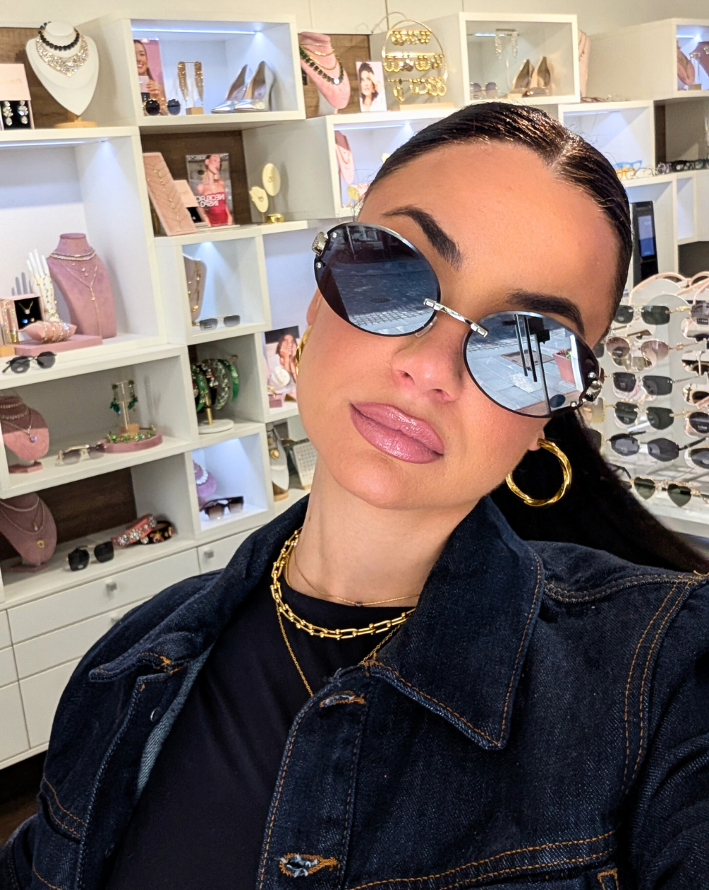 Sunglasses , narrow oval black Sunglasses metal frame, UV400 protection, Patrizia Ljubljana