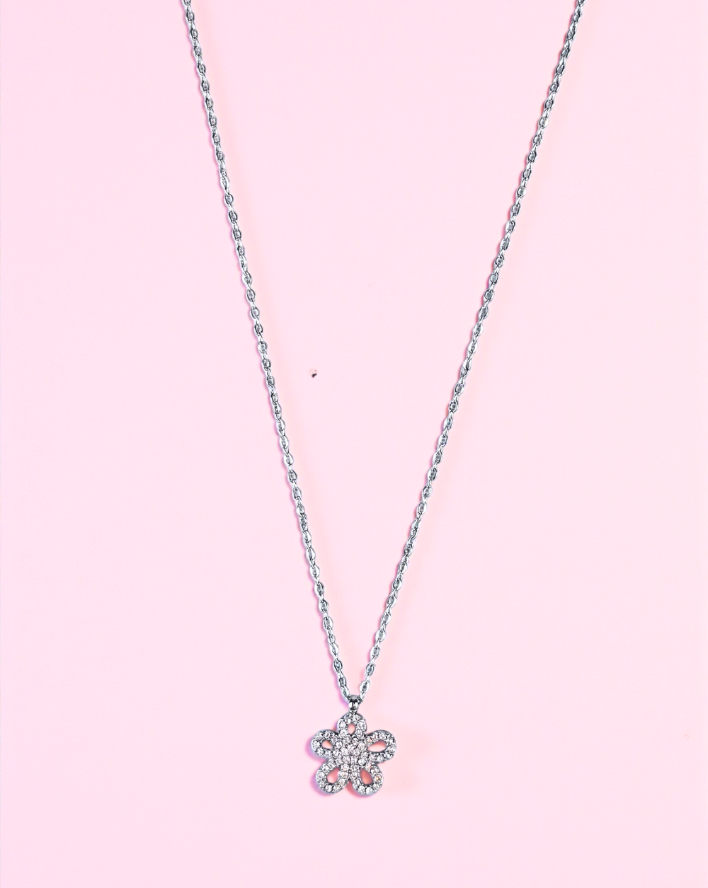 Necklace Crystals Necklace with stainless steel flower pendant, elegant women's jewelry – Trgovina Patrizia