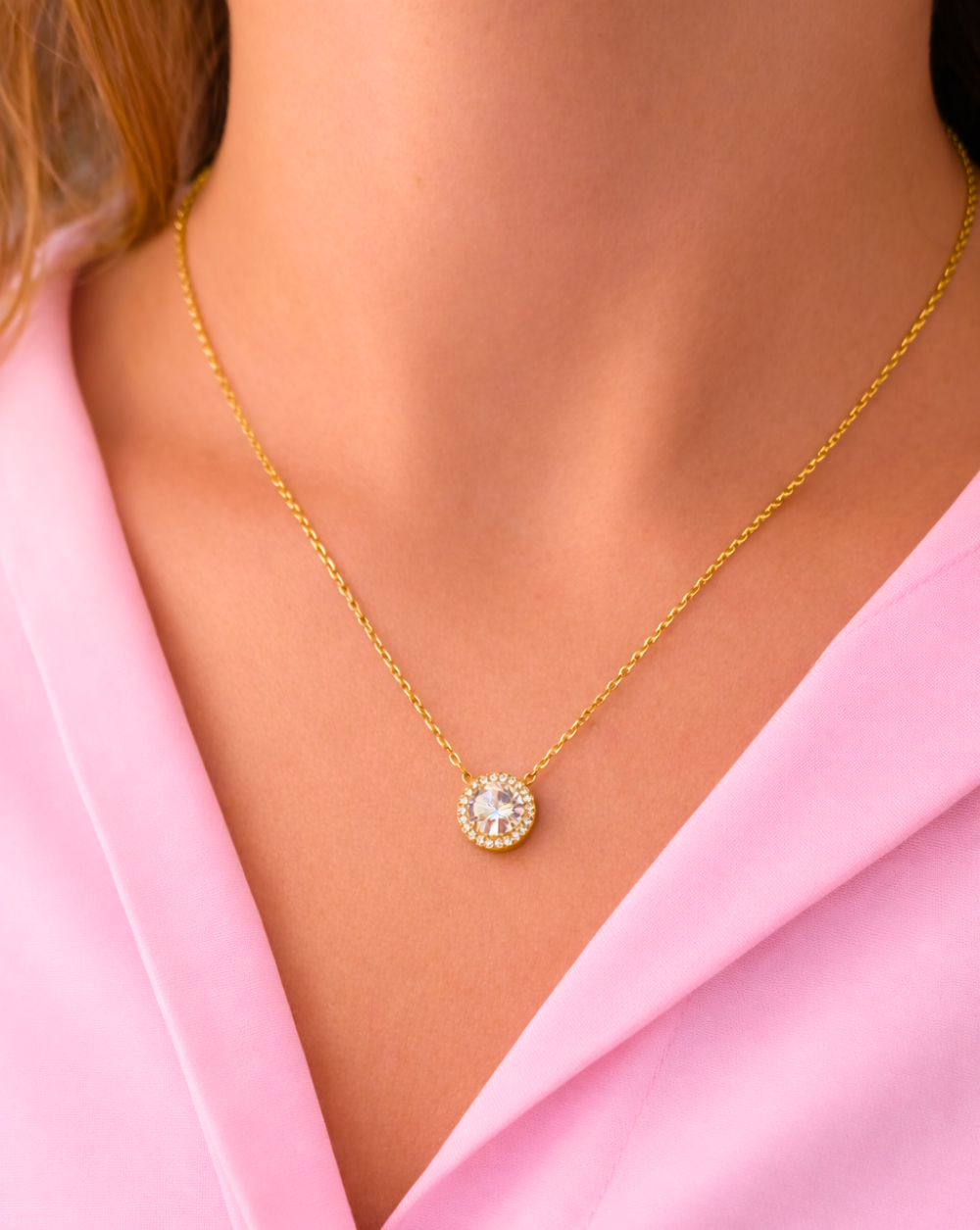 OPHELIA lančić s cirkonom od nehrđajućeg čelika, elegantni ženski nakit - Trgovina Patrizia Ljubljana