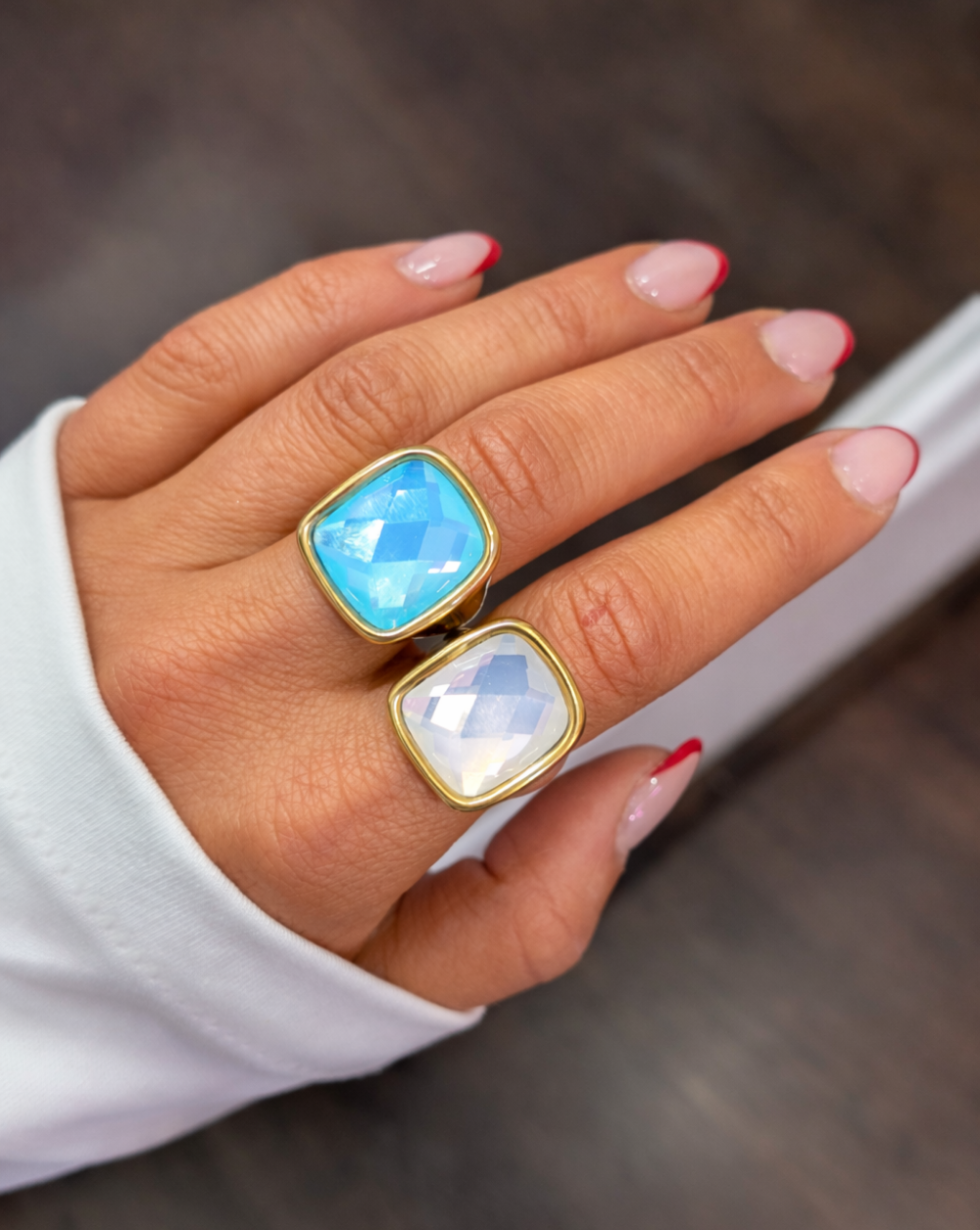 Ring a faceted stone made of stainless steel or surgical steel – trgovina Patrizia , elegant statement jewelry