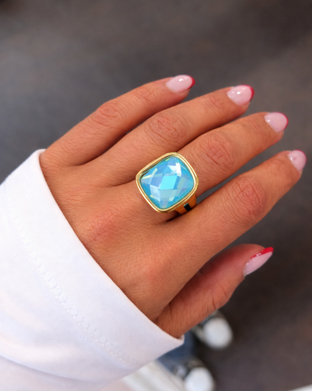 Ring a faceted stone made of stainless steel or surgical steel – trgovina Patrizia , elegant statement jewelry