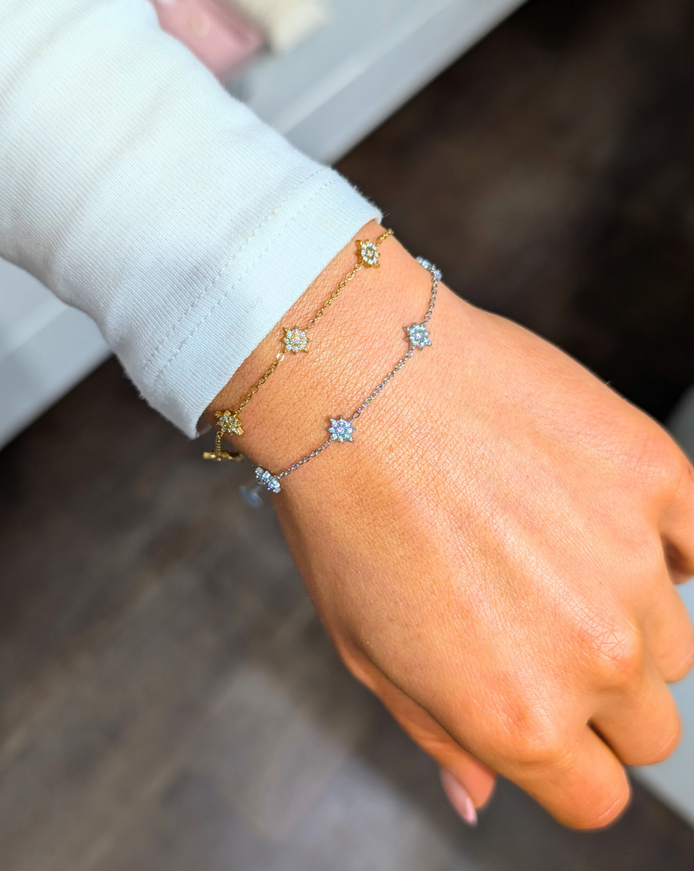 Stainless steel or surgical steel Bracelet star motifs – trgovina Patrizia , minimalist and elegant jewelry