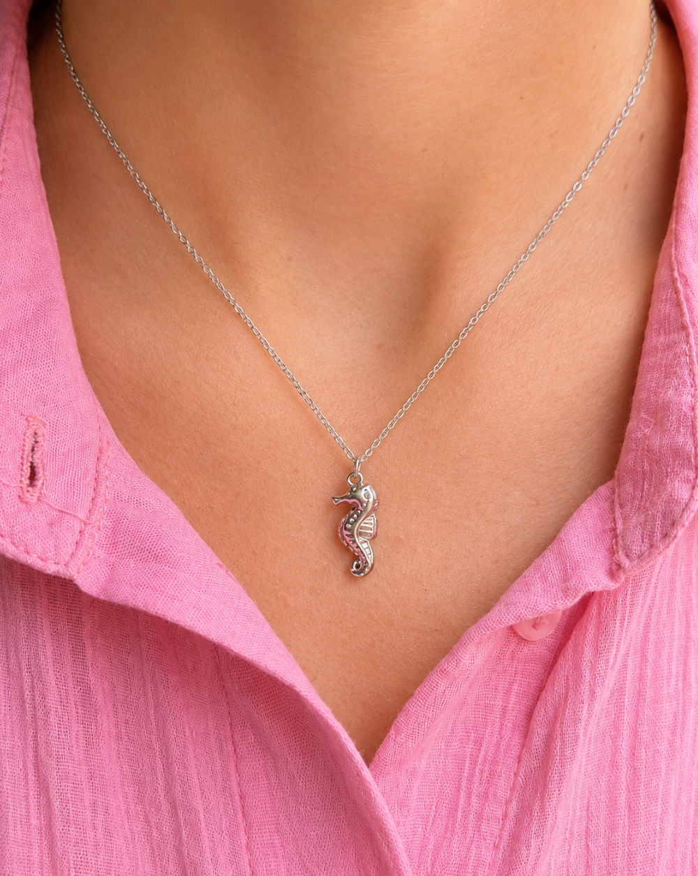 Necklace Stainless Steel Necklace with a Seahorse Pendant – Trgovina Patrizia .