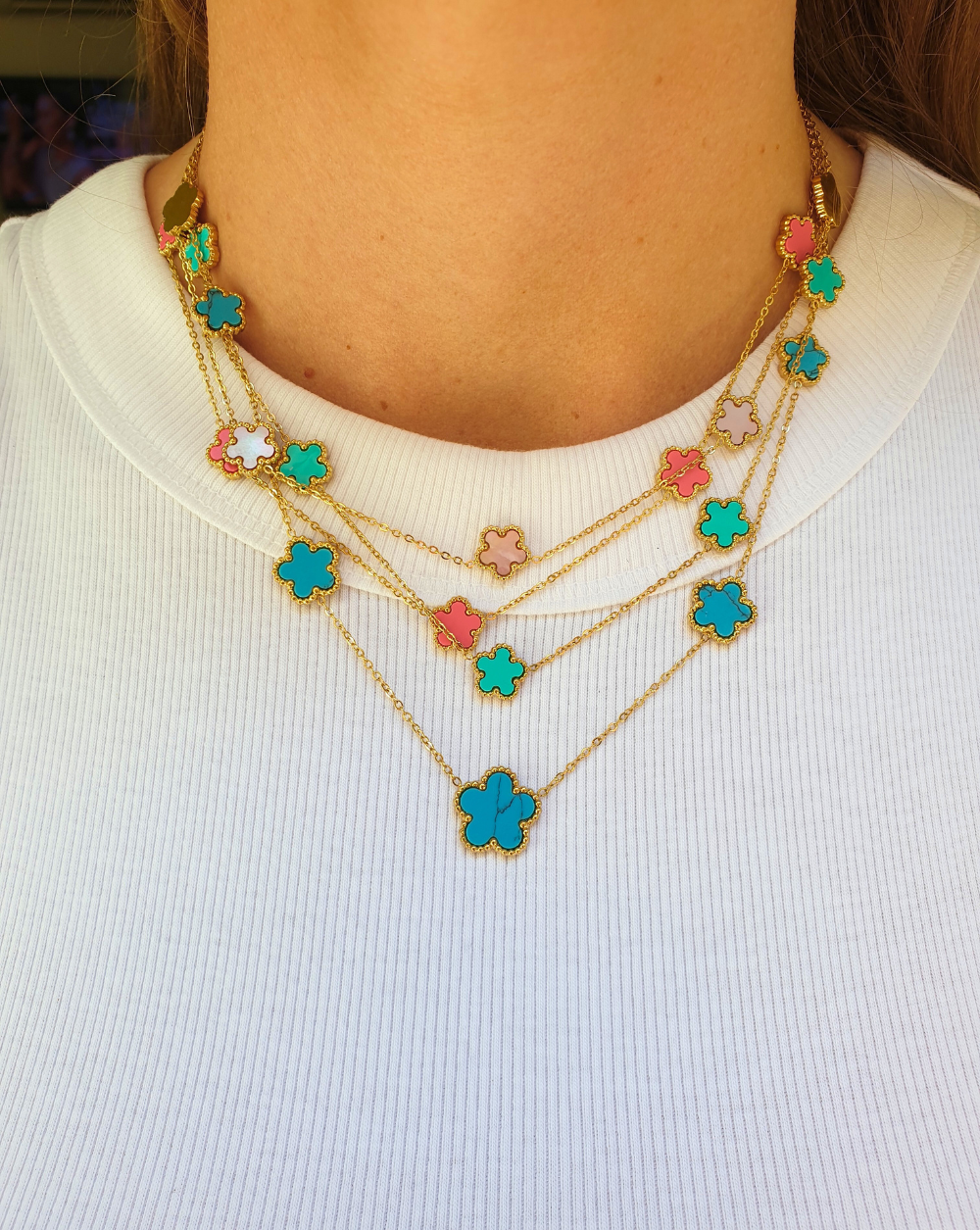 Modna verižica FLOWERS| Turquoise