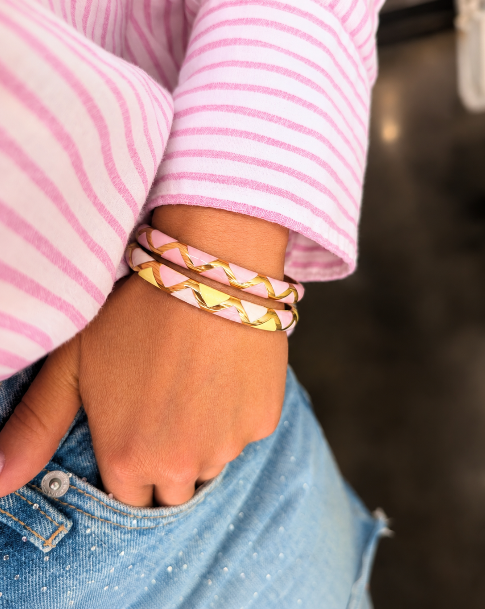 Bracelet Stainless Steel Bracelet with a Geometric Pattern – Trgovina Patrizia .