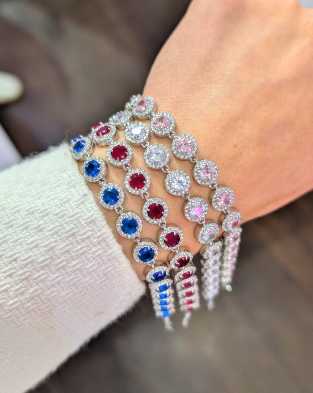 Armband Zirkonia OPHELIA mit farbigen Kristallen aus Edelstahl, Trgovina Patrizia