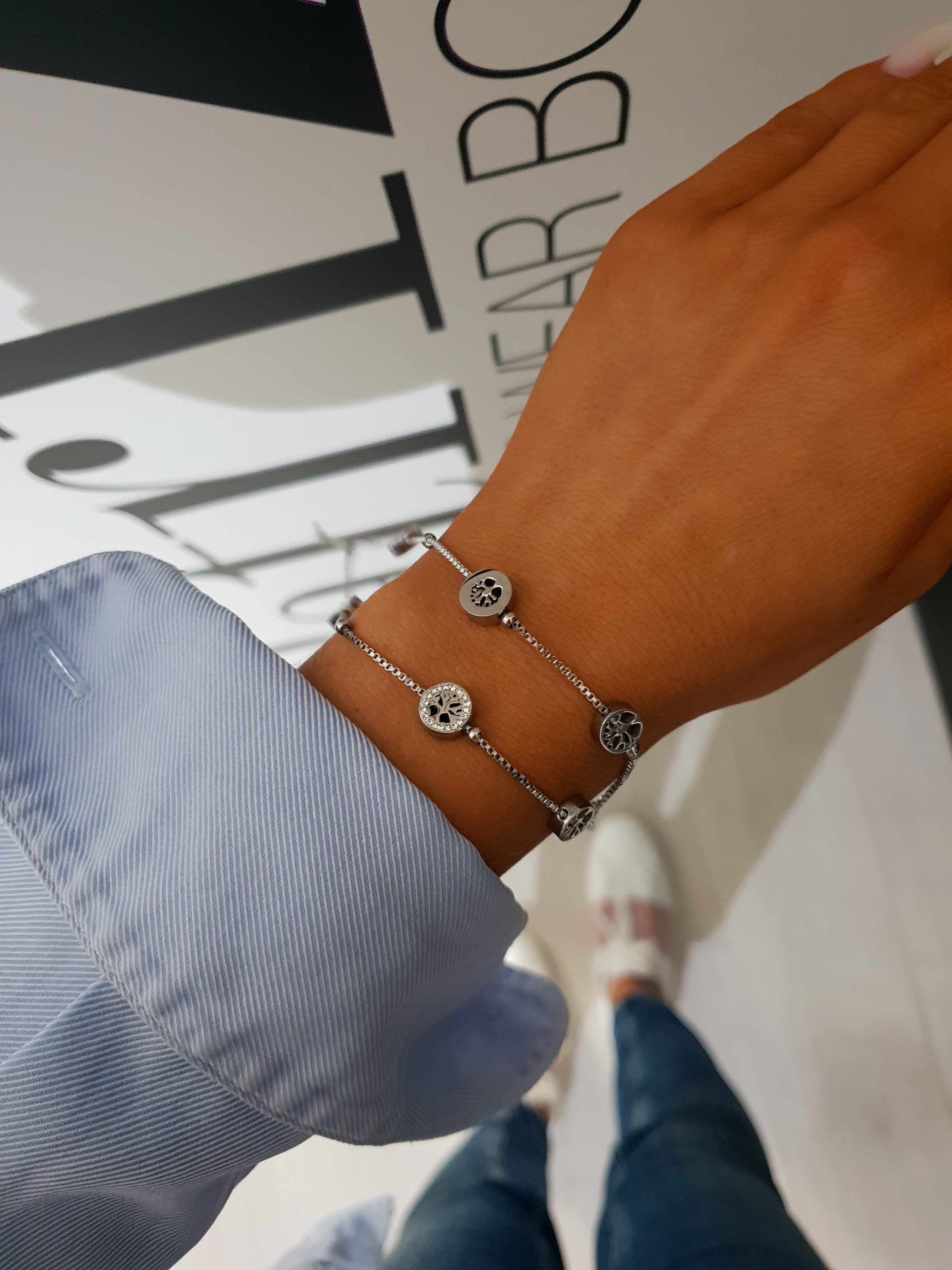 Double Bracelet with symbols | Silver
