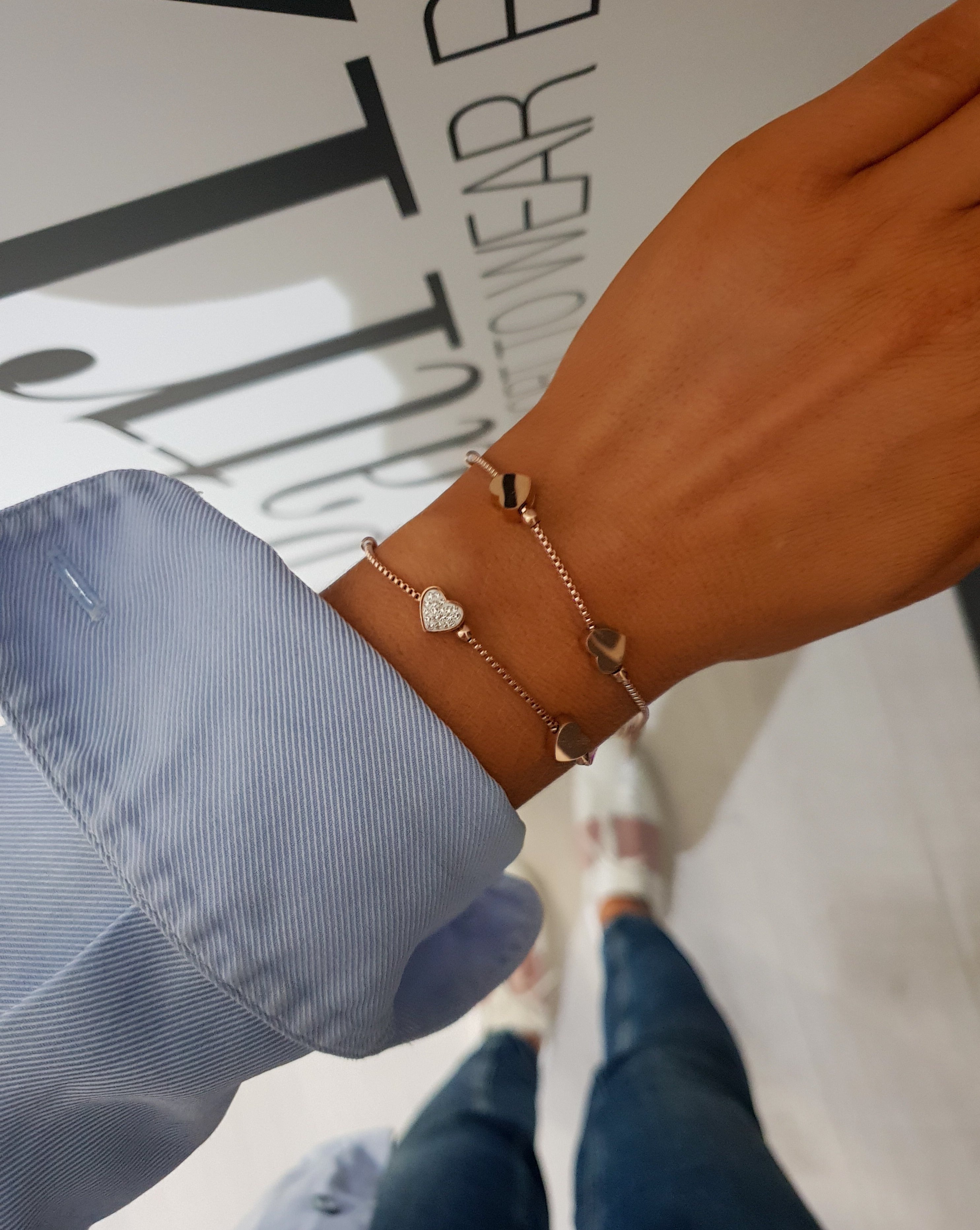 Double Bracelet with symbols | Rose Gold