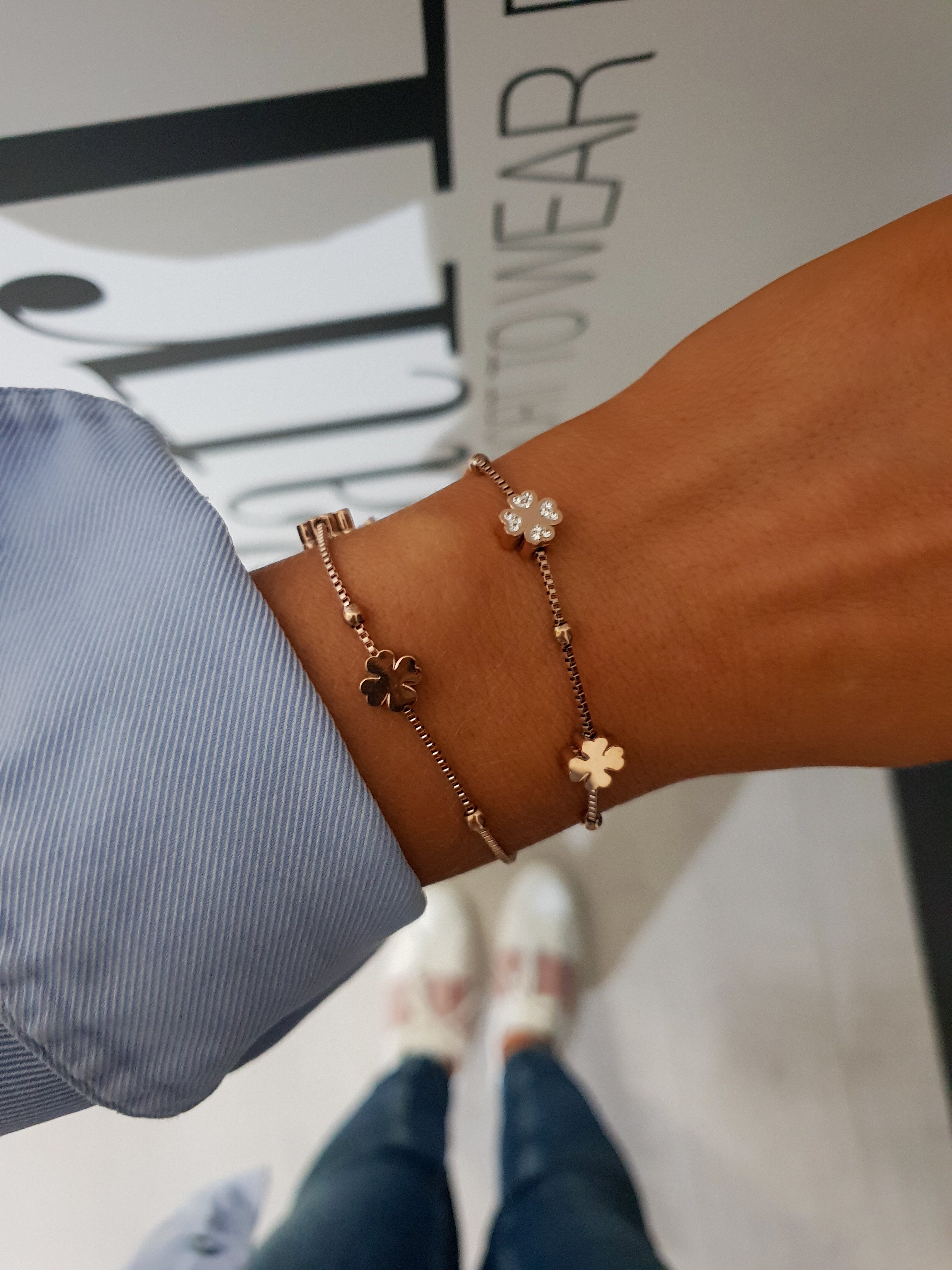 Double Bracelet with symbols | Rose Gold