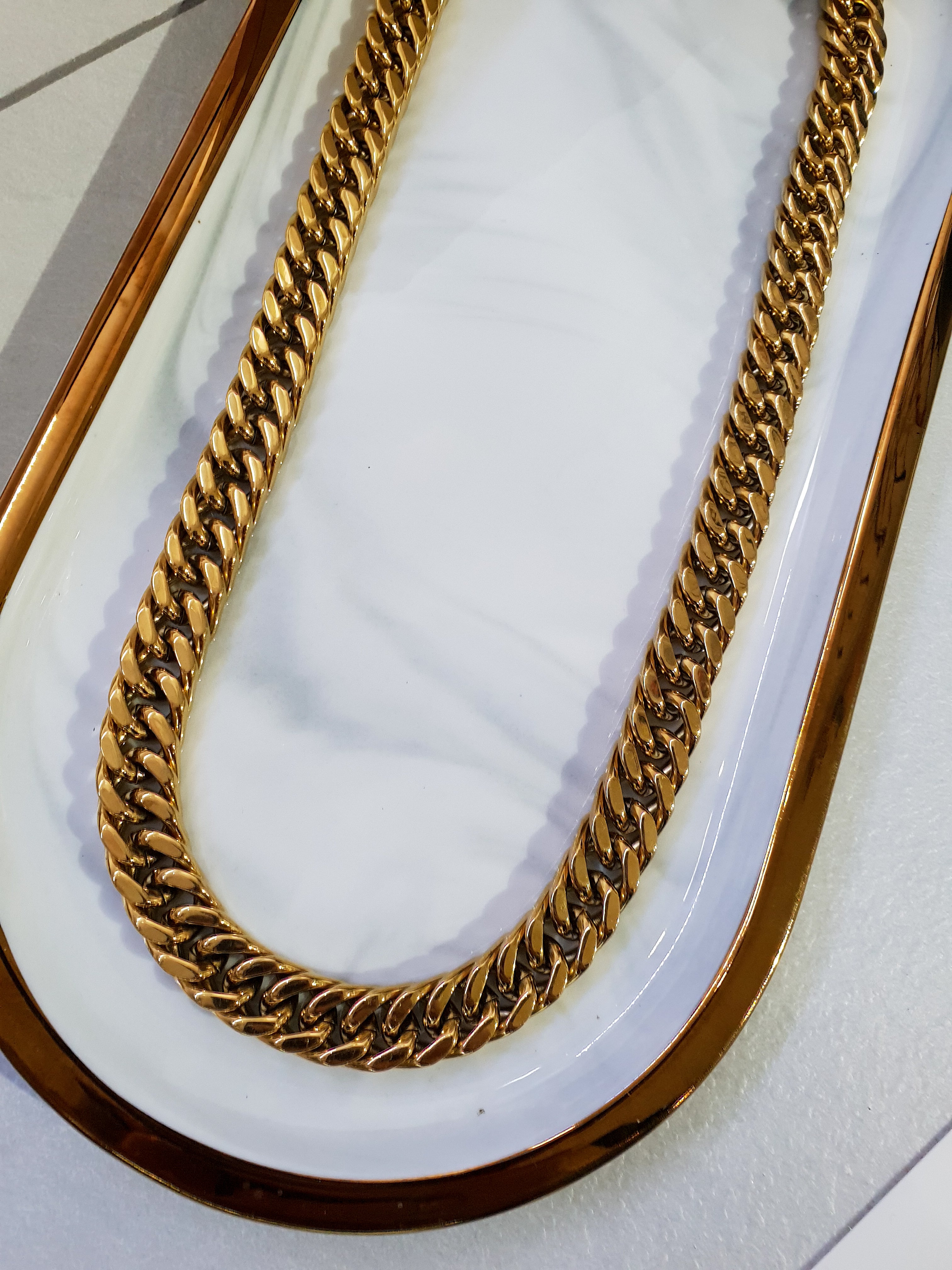 Moška verižica CUBAN LINK | Gold/12 mm