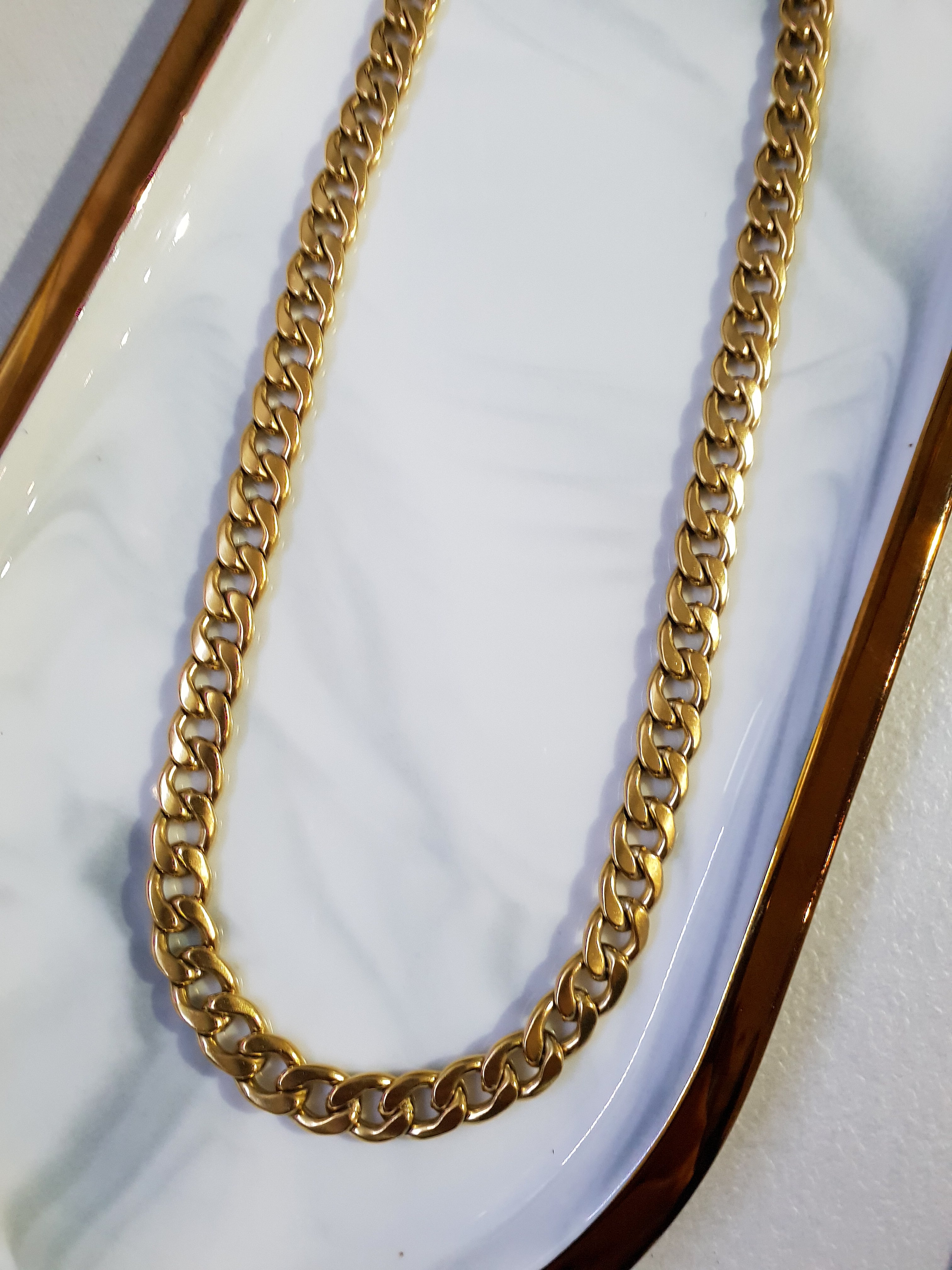 Halskette CHAIN Mann Kubanisch | Gold Matt/8 mm
