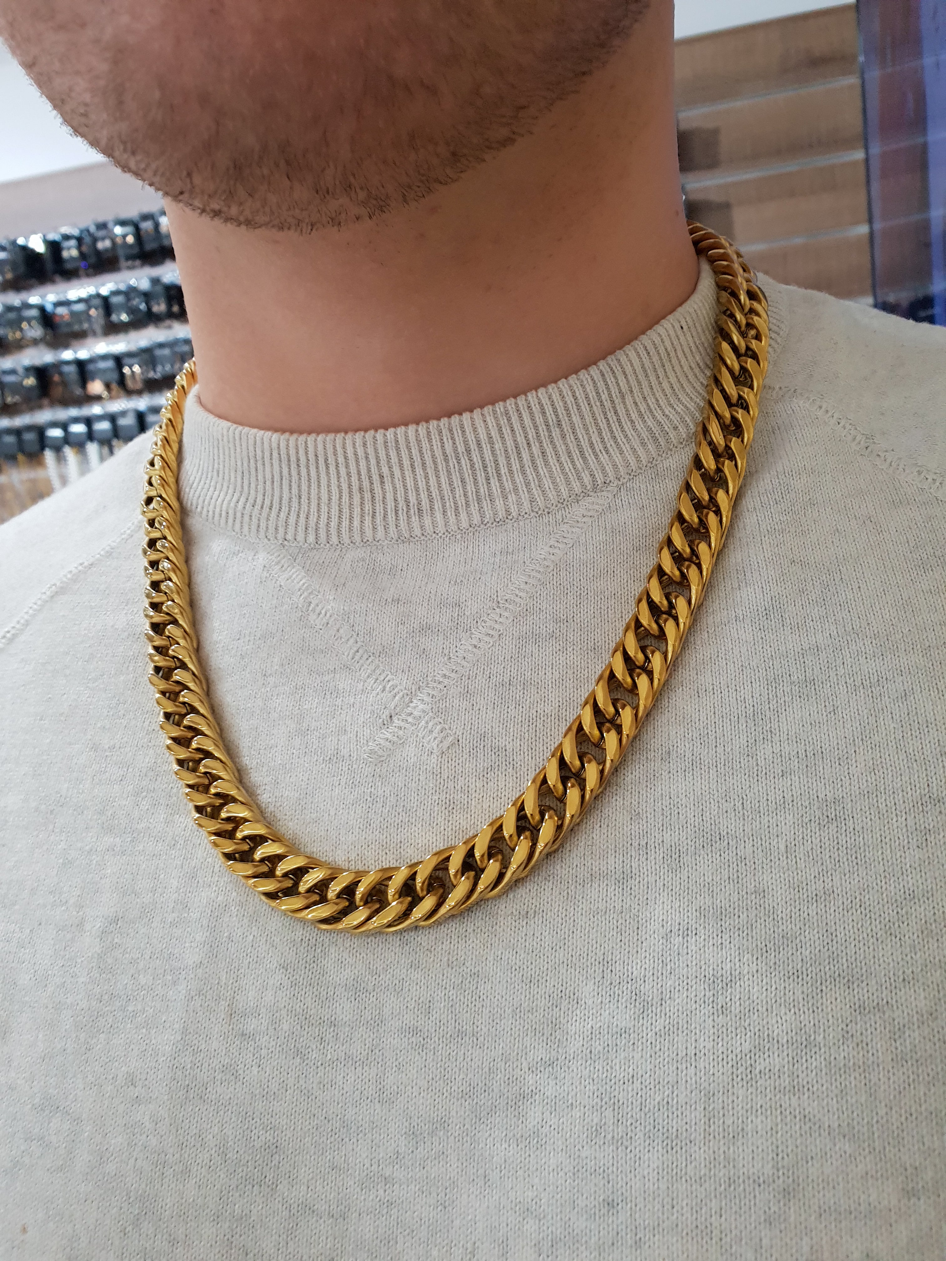 Moška verižica CUBAN LINK | Gold/12 mm