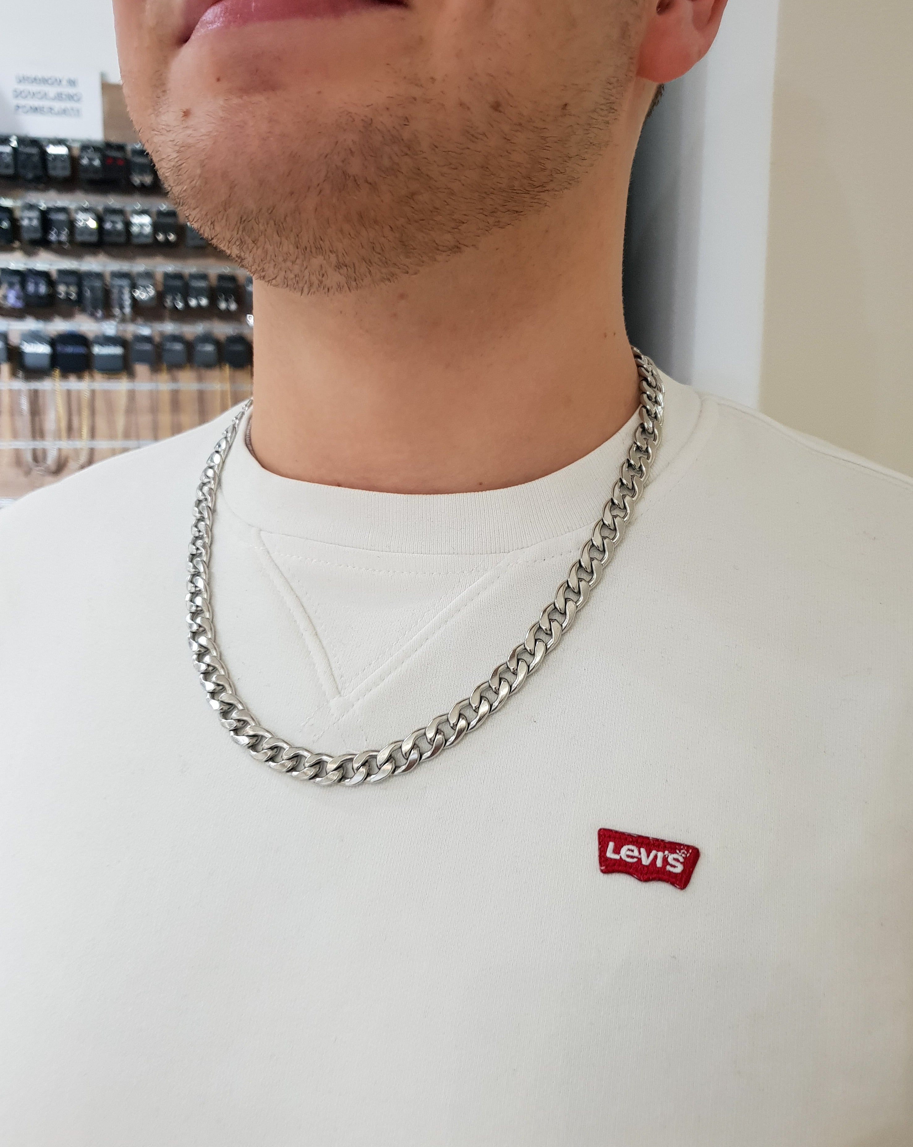 Halskette CHAIN Silver Männlich Kubanisch | Matt/8mm