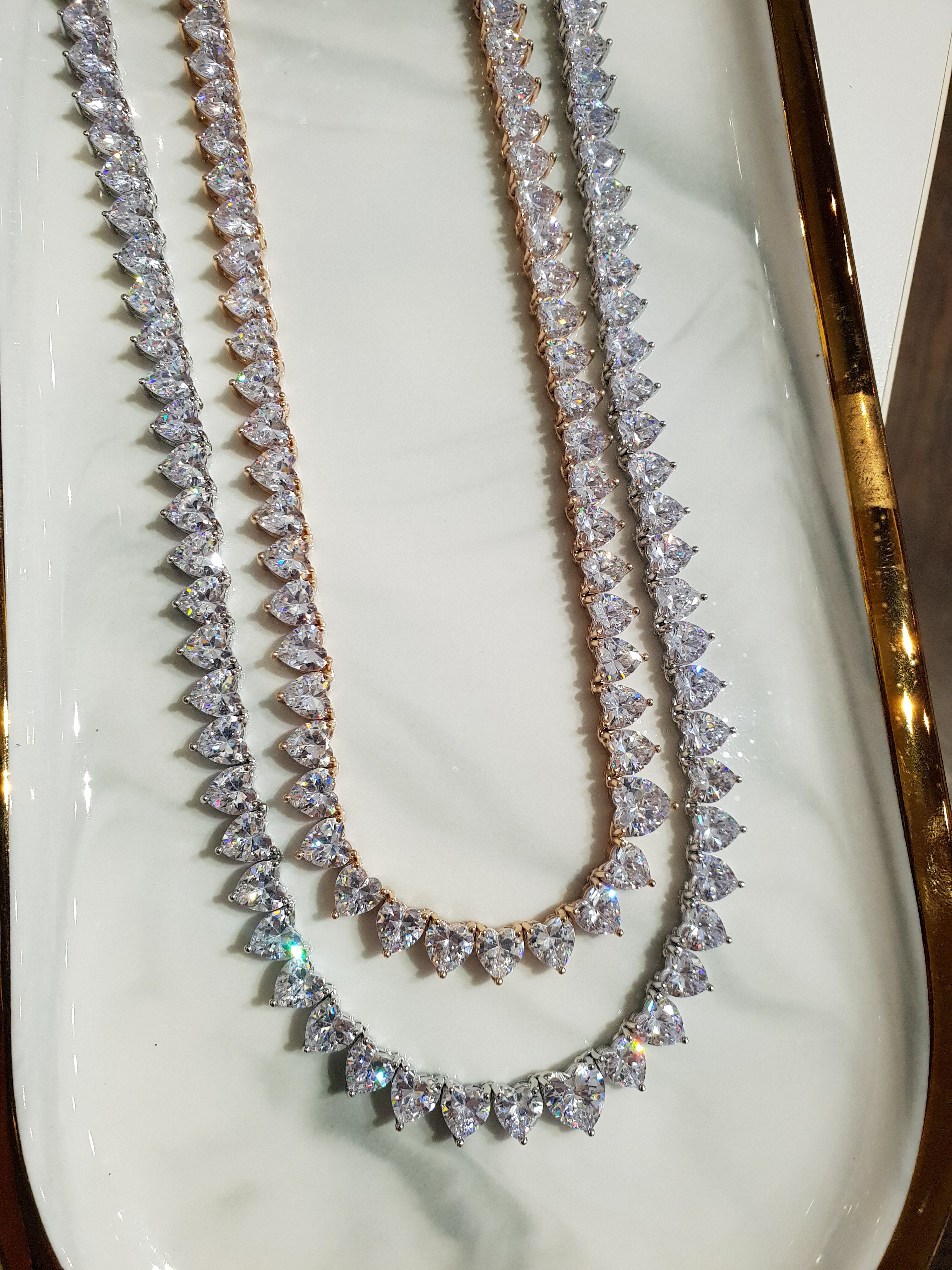 Halskette VALENTINE mit Zirkonen | Silver