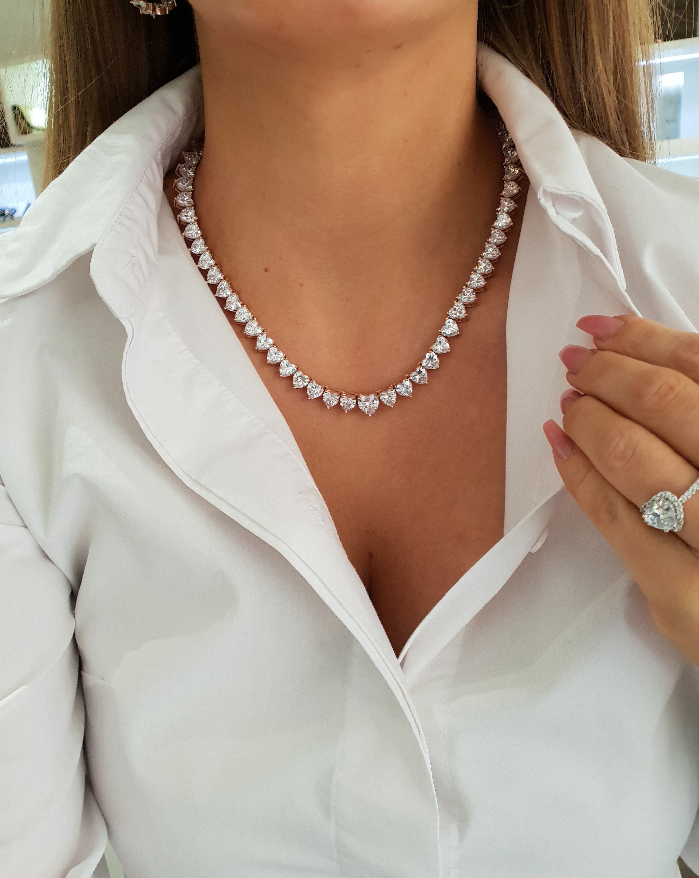 Halskette VALENTINE mit Strasssteinen | Gold