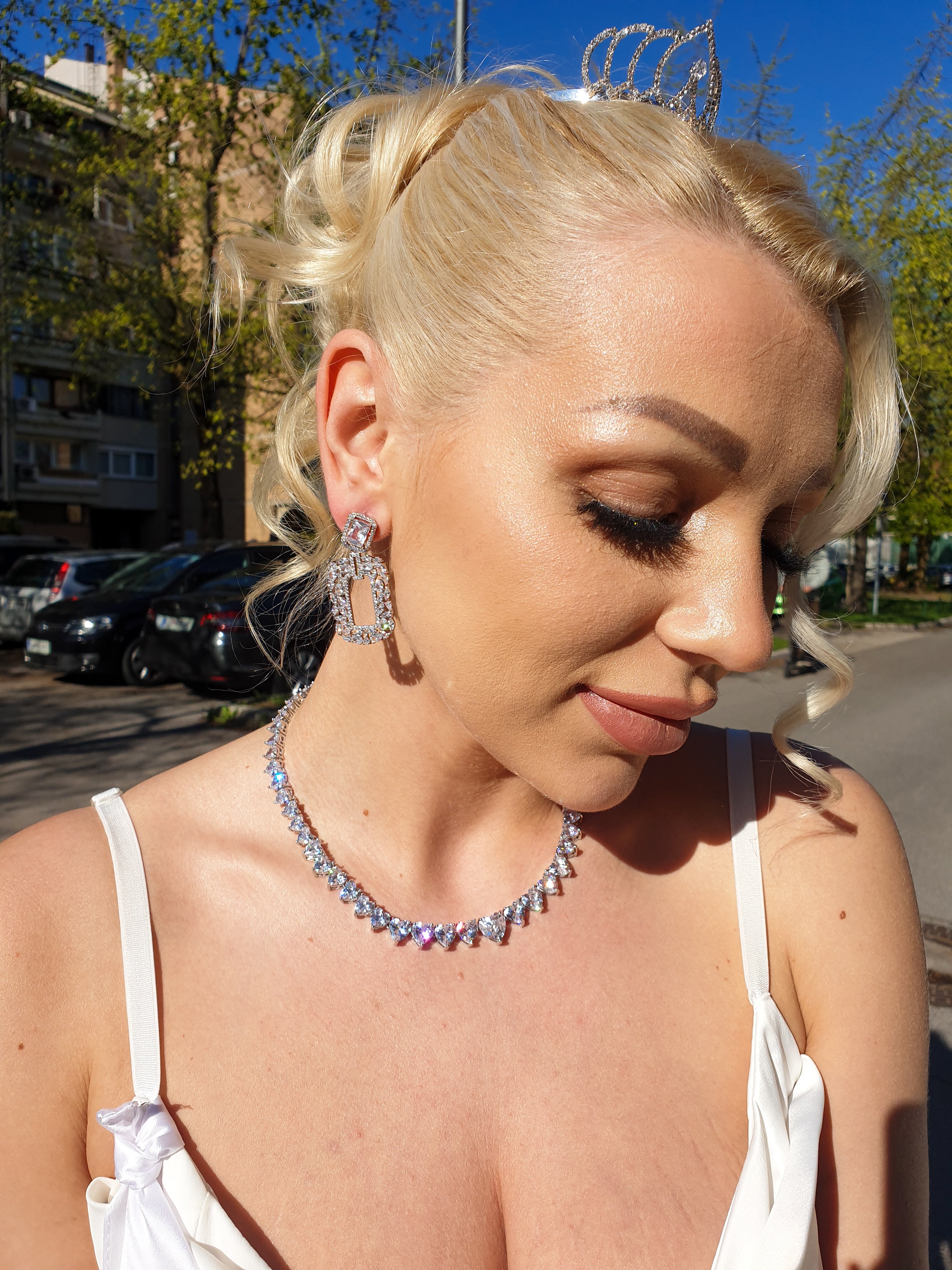 Halskette VALENTINE mit Zirkonen | Silver