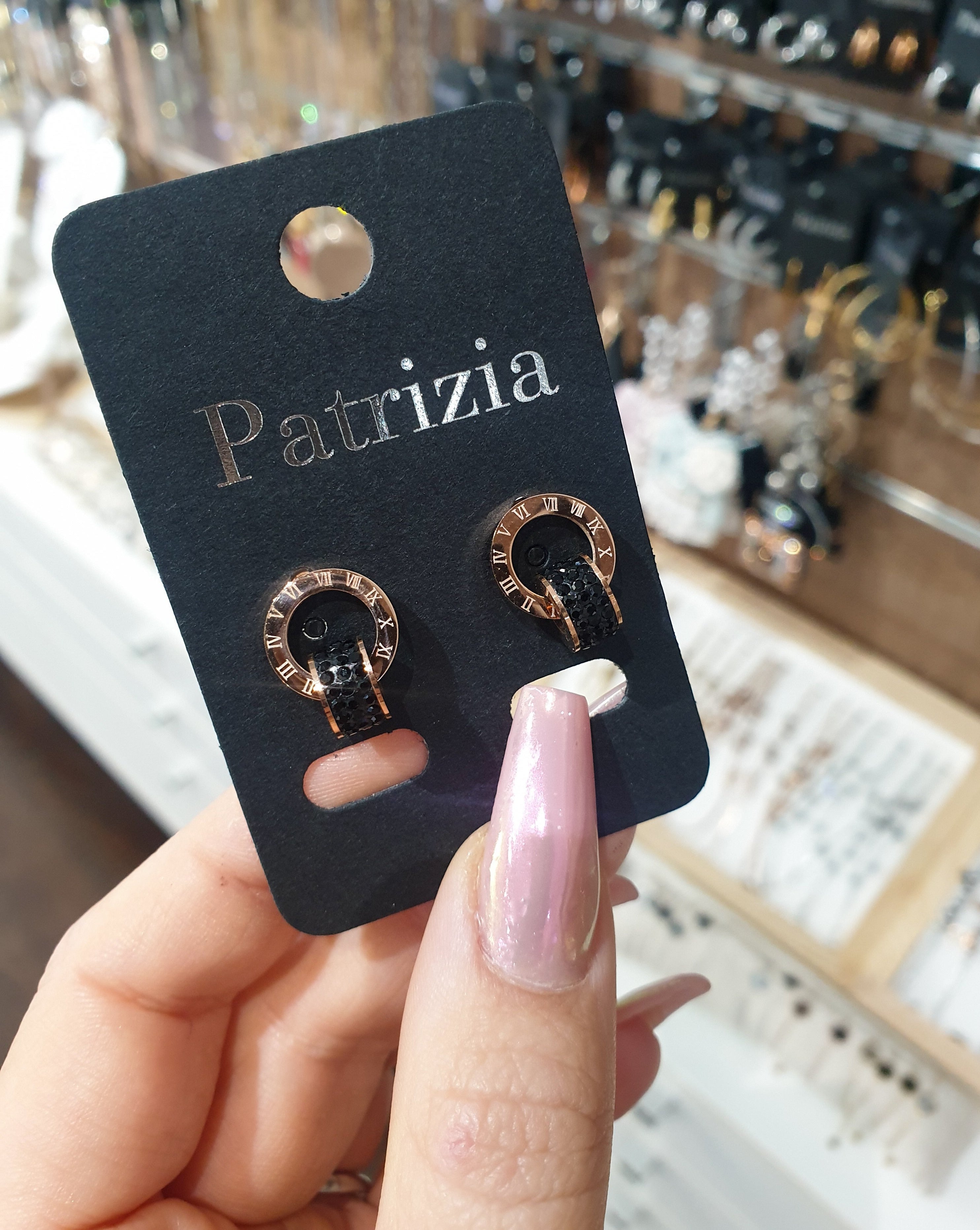Vtični uhani PRETTY VIBE | Black-Rose Gold