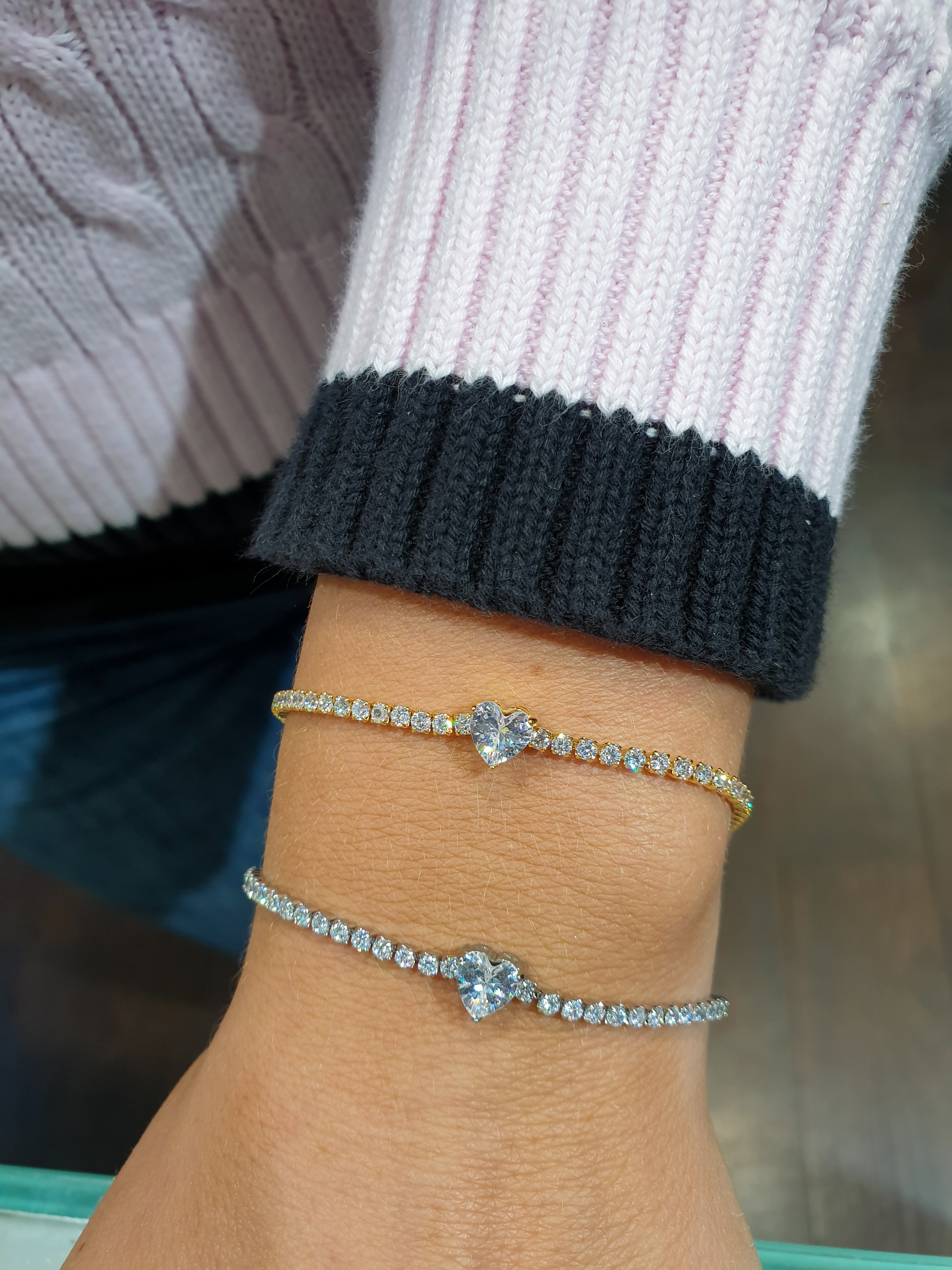Armband mit Zirkonen TENNIS | Herz