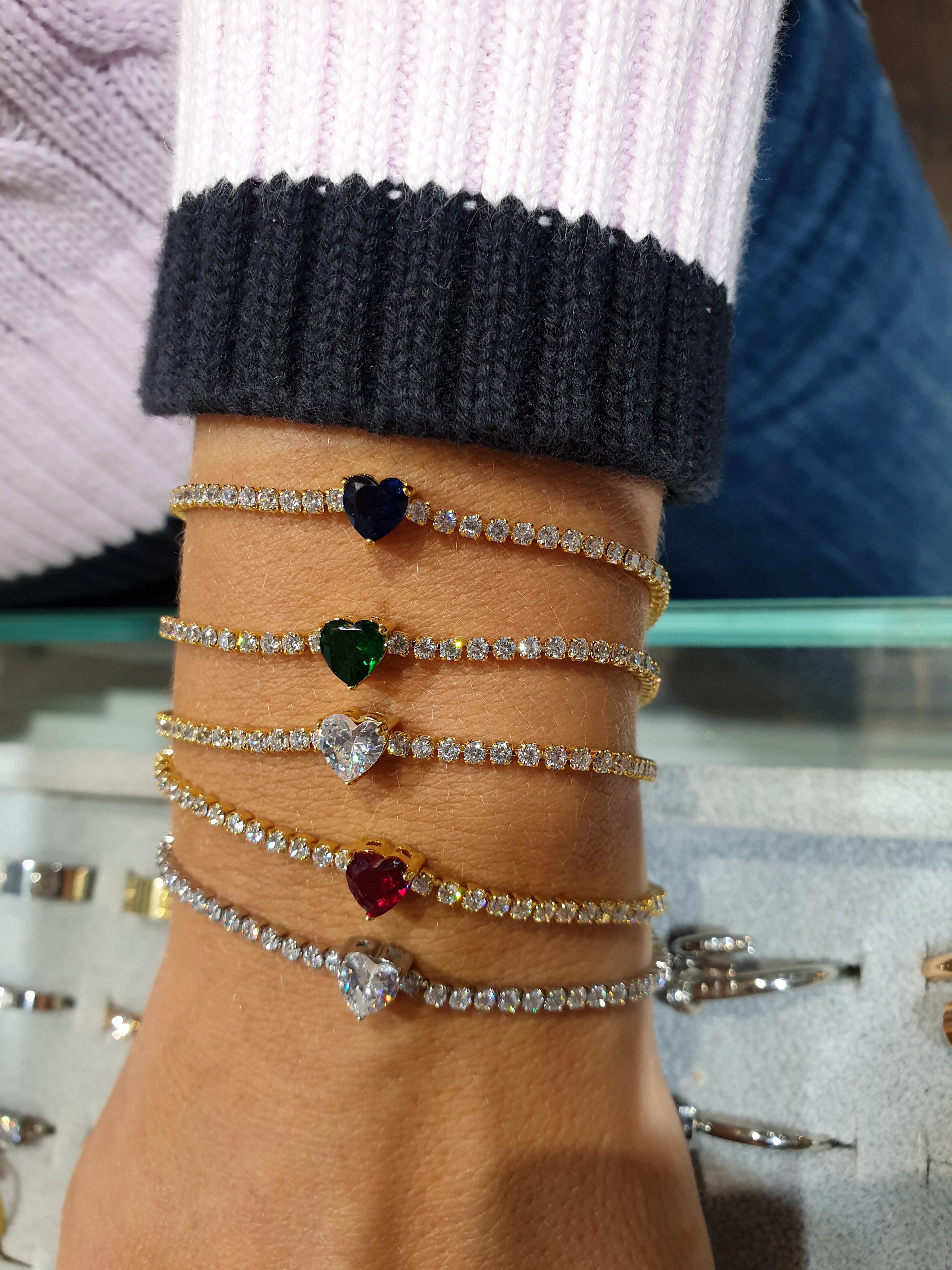Armband mit Zirkonen TENNIS | Herz