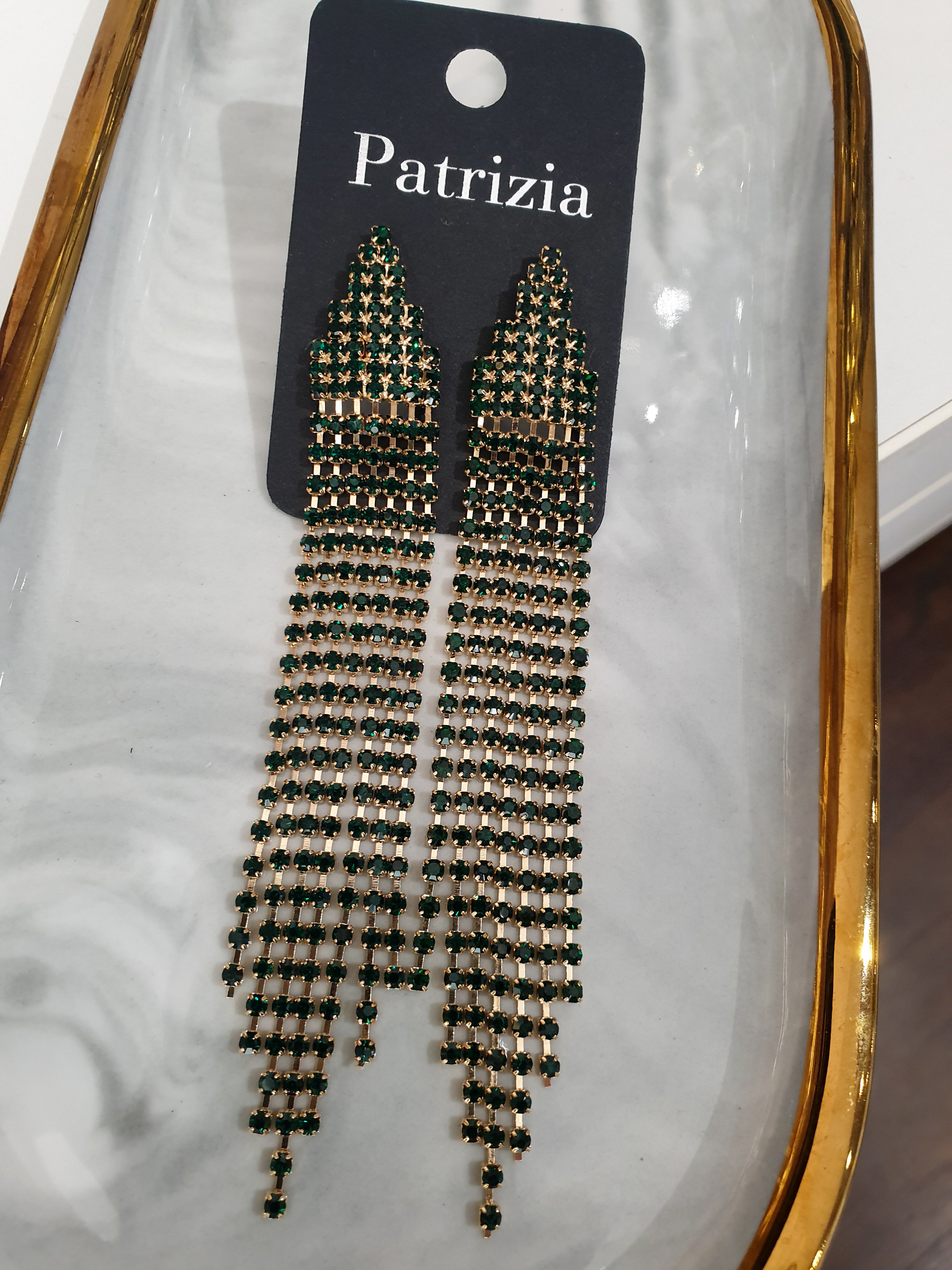 POSH baumelnde Fransen-Ohrringe | Green