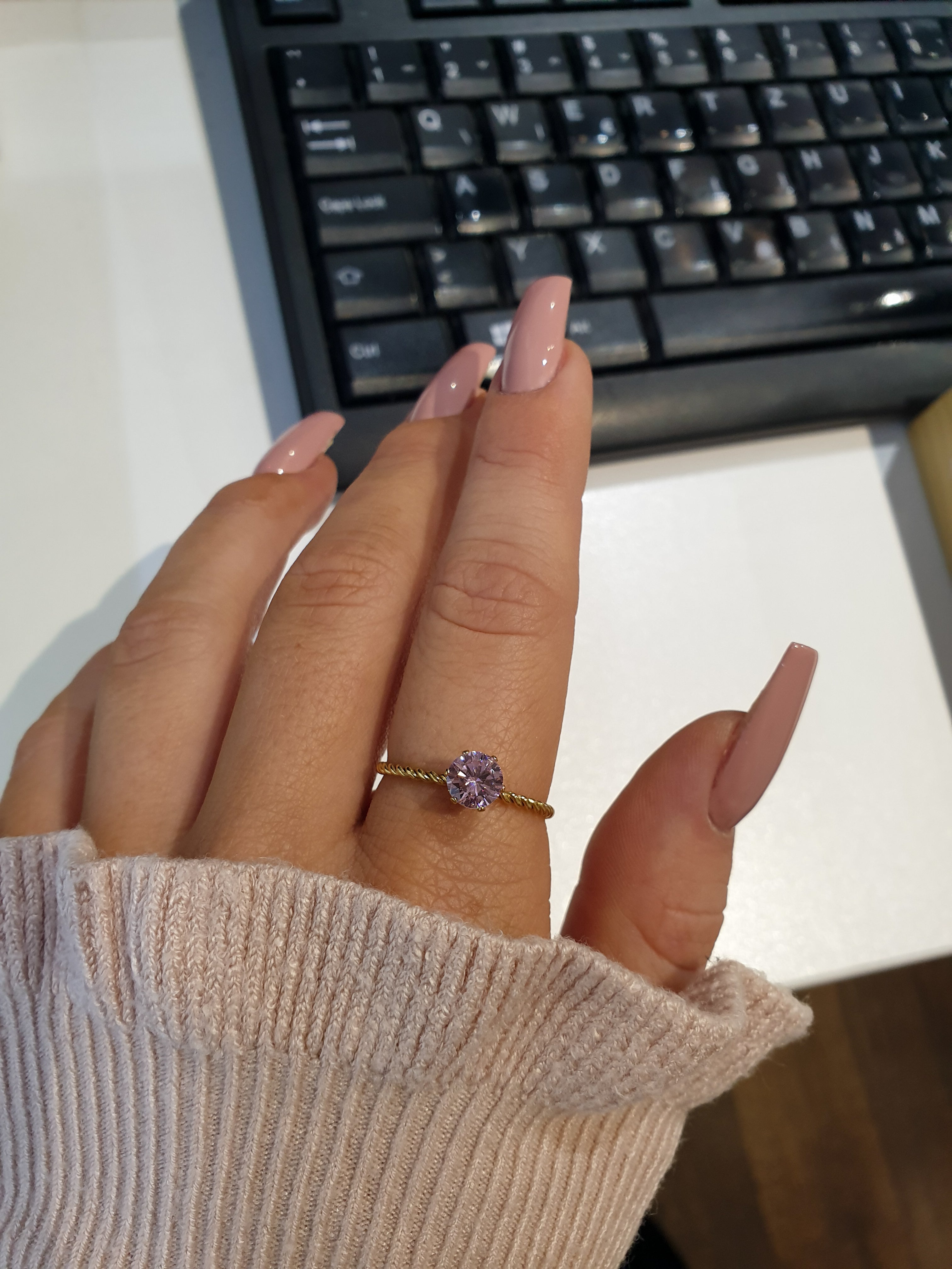 Ring TWIST mit Schaltung | Gold