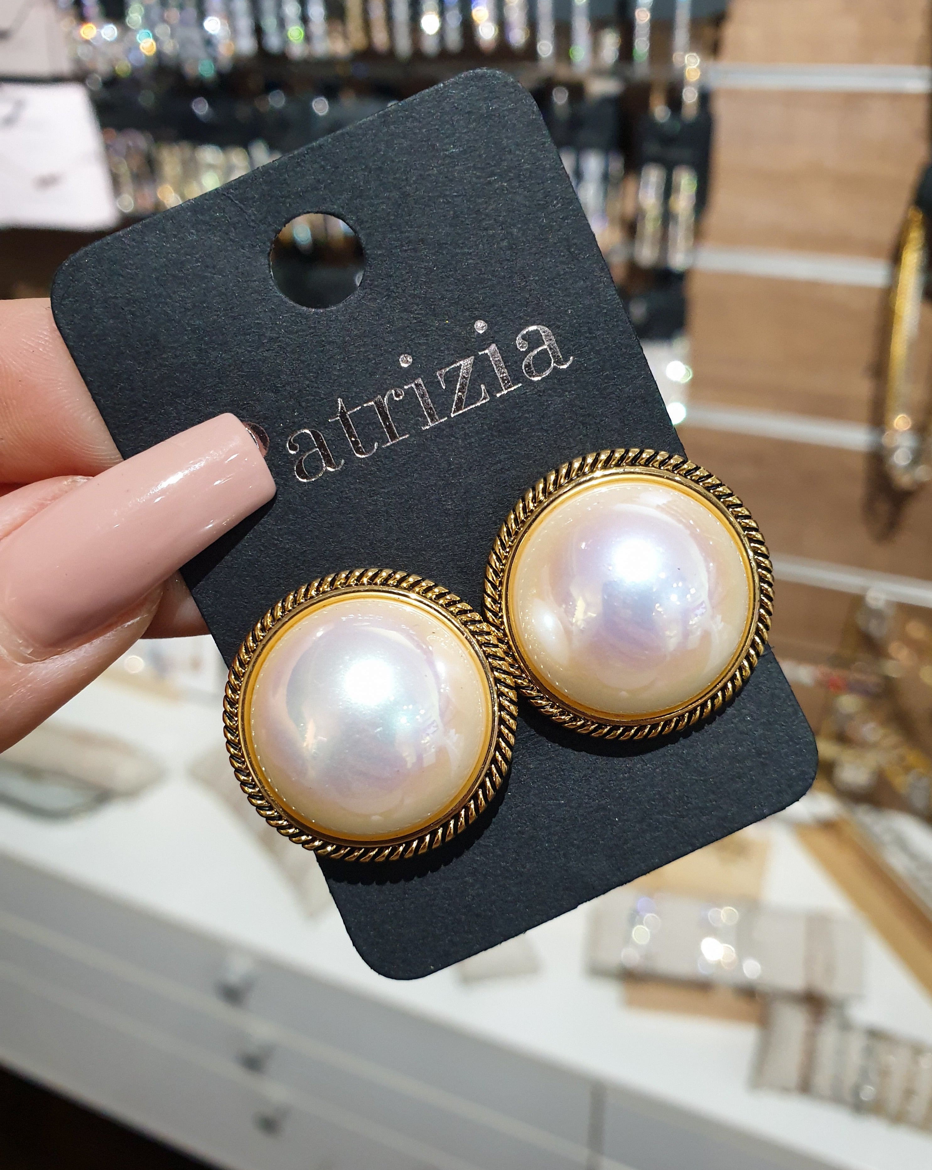 Clip-On Vtični uhani Perle | Gold