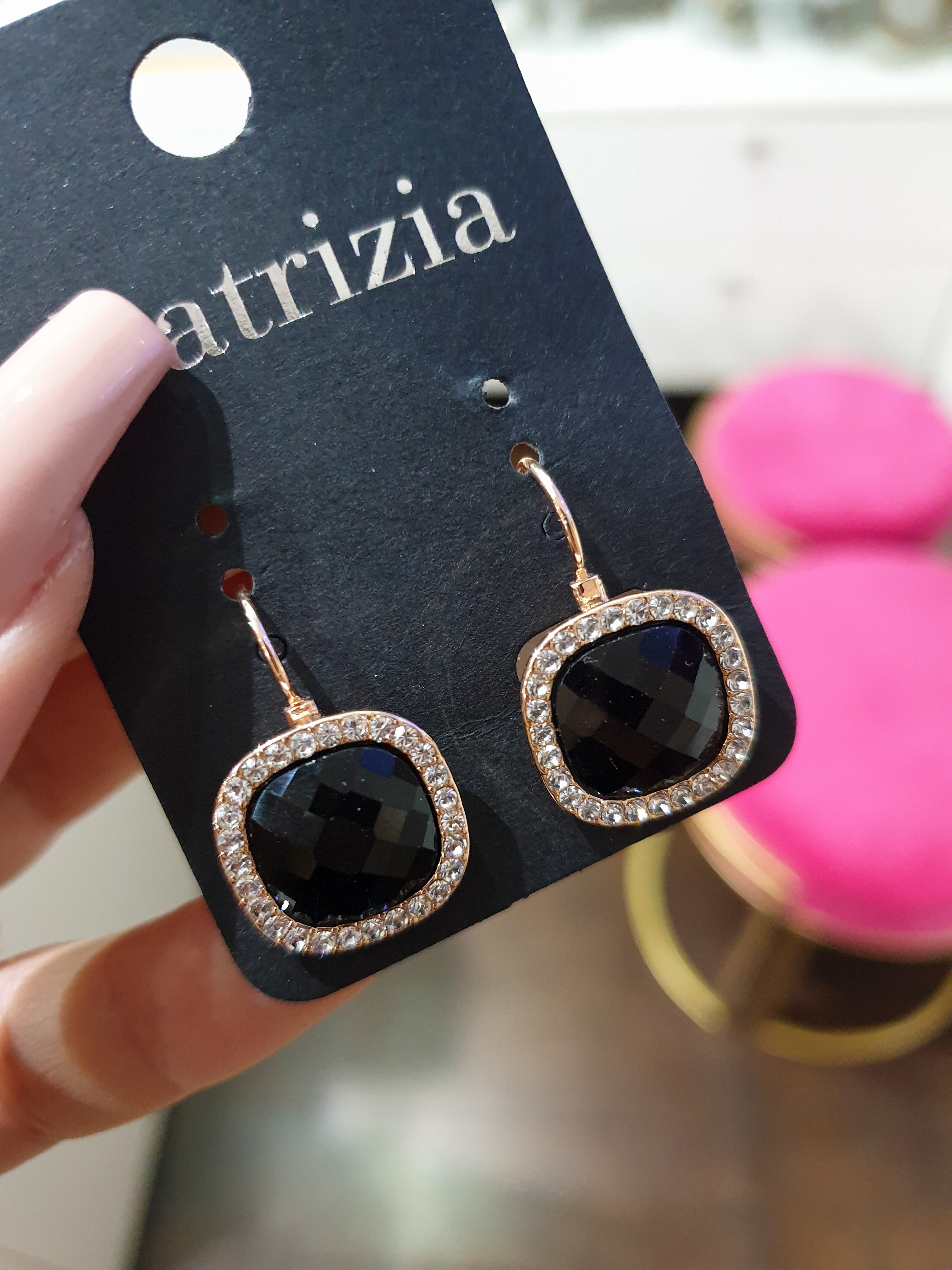 Ohrhänger mit Zirkonia | Shine Black