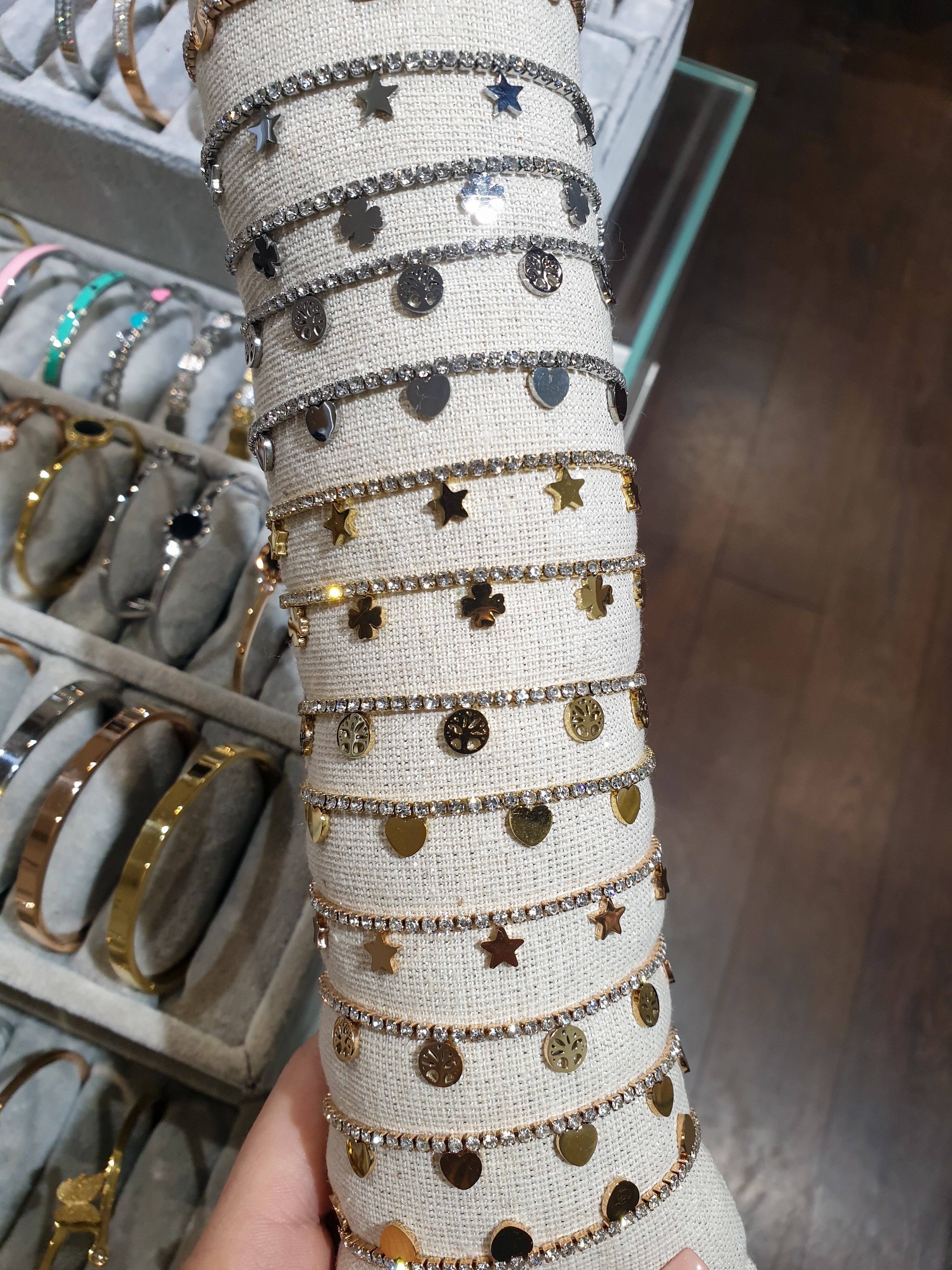 Armband mit Zirkonen TENNIS mit Symbolen